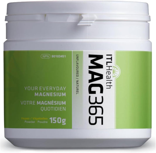 MAG365 ITL Health Ionic Magnesium Citrate Powder - Unflavored, Natural Citrus Taste - Supports Metabolism, Strong Bones, Muscle Function, Heart Health - 38 Servings