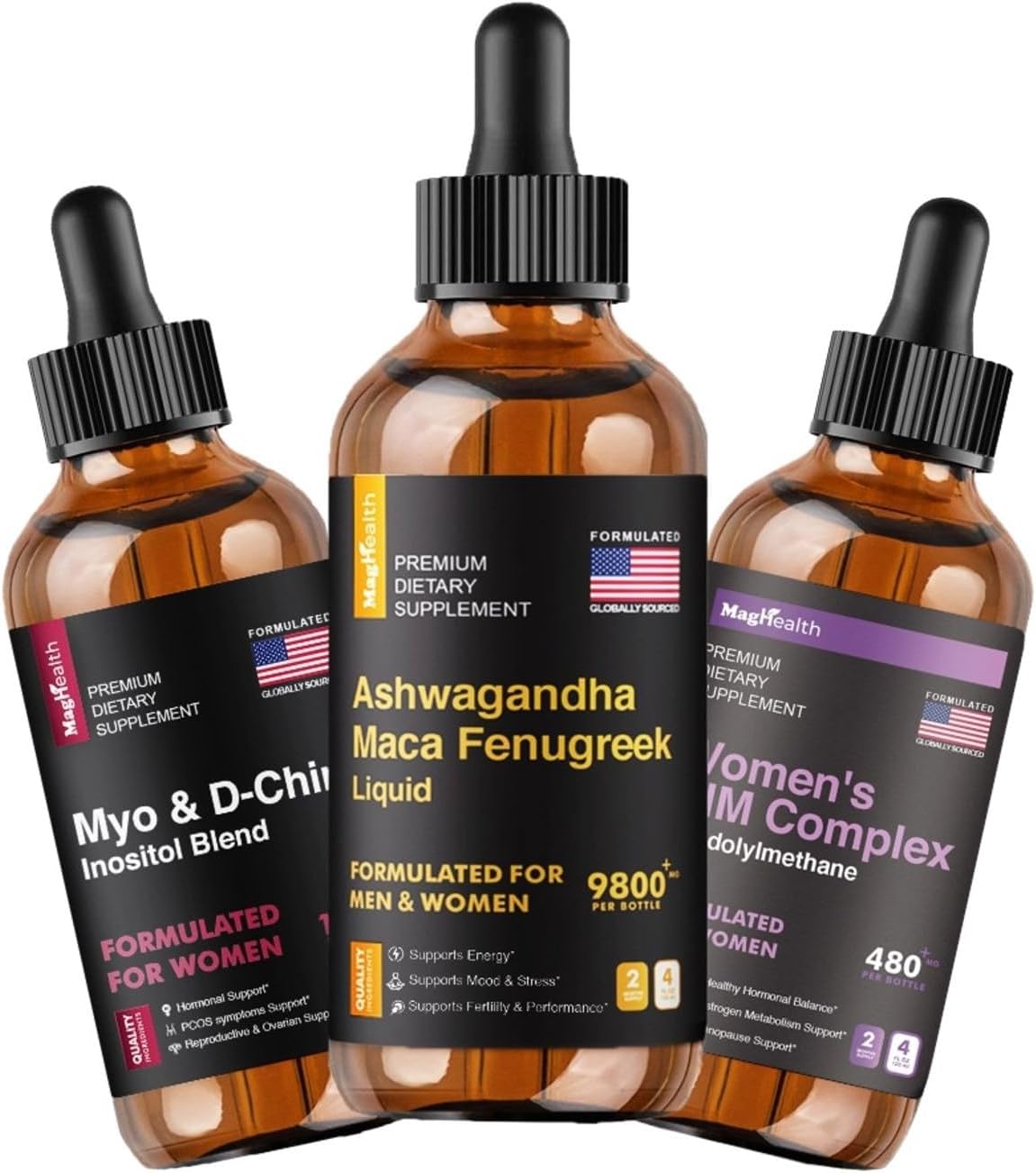 MagHealth Women's Wellness Essential Trio for Hormonal Balance, Energy Boost, and Nutrient Nourishment