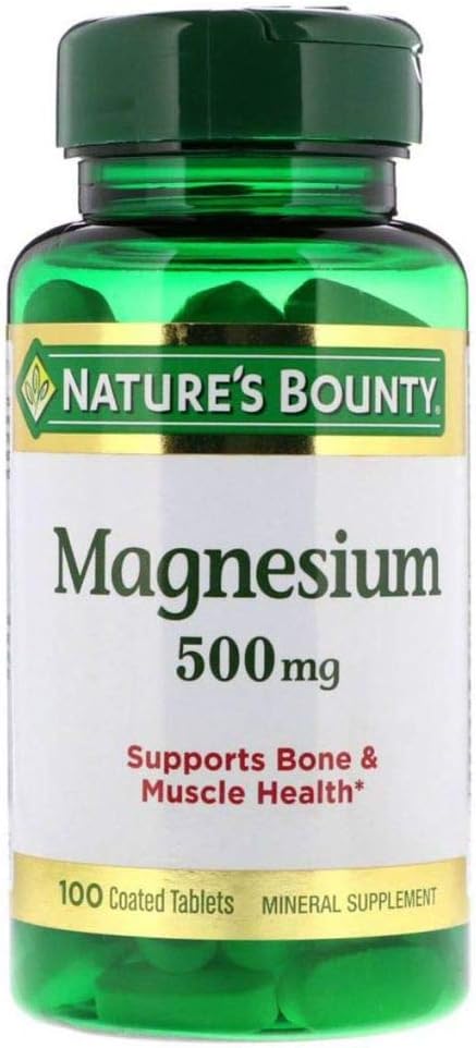 Magnesium 500mg Coated Tablets - Bone & Muscle Health Support - Gluten Free, Vegetarian - 300 Count
