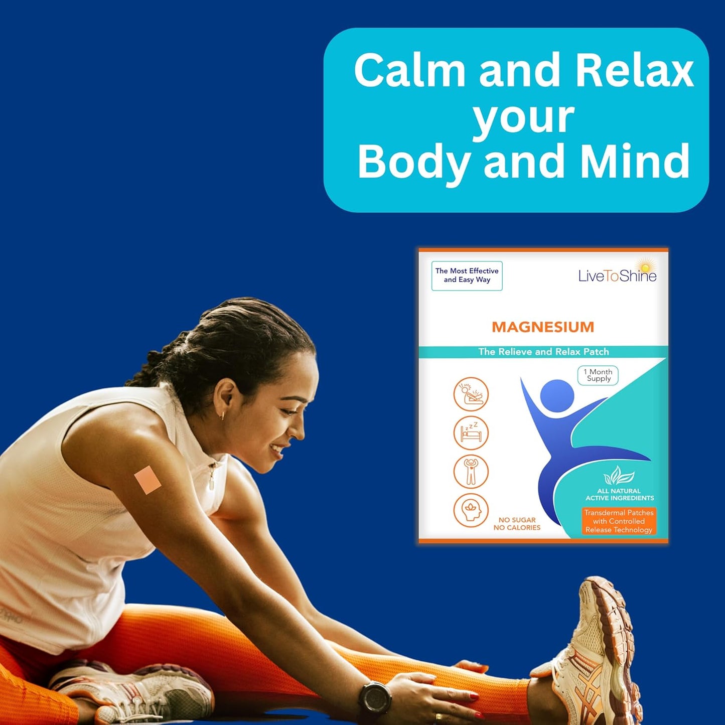 Magnesium and Resveratrol Patch Bundle - 60 Patches - 30 Days Supply Each Pack - Made in USA by Live To Shine