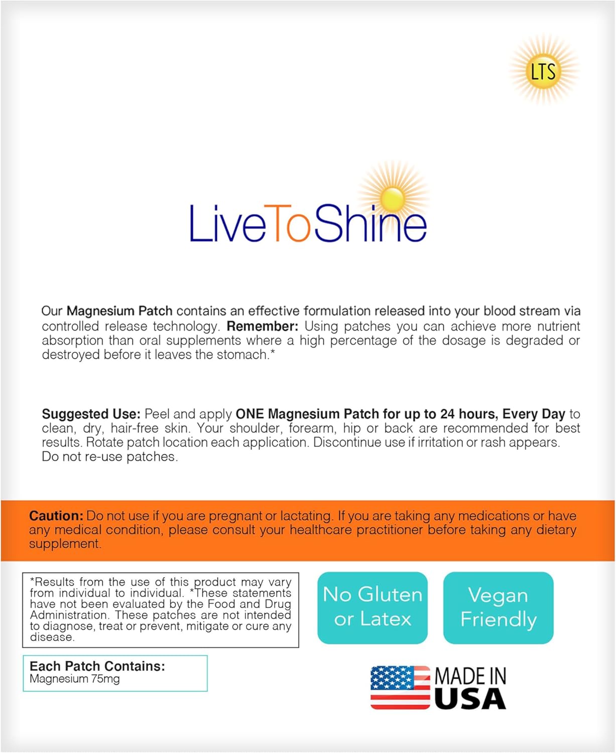 Magnesium and Resveratrol Patch Bundle - 60 Patches - 30 Days Supply Each Pack - Made in USA by Live To Shine