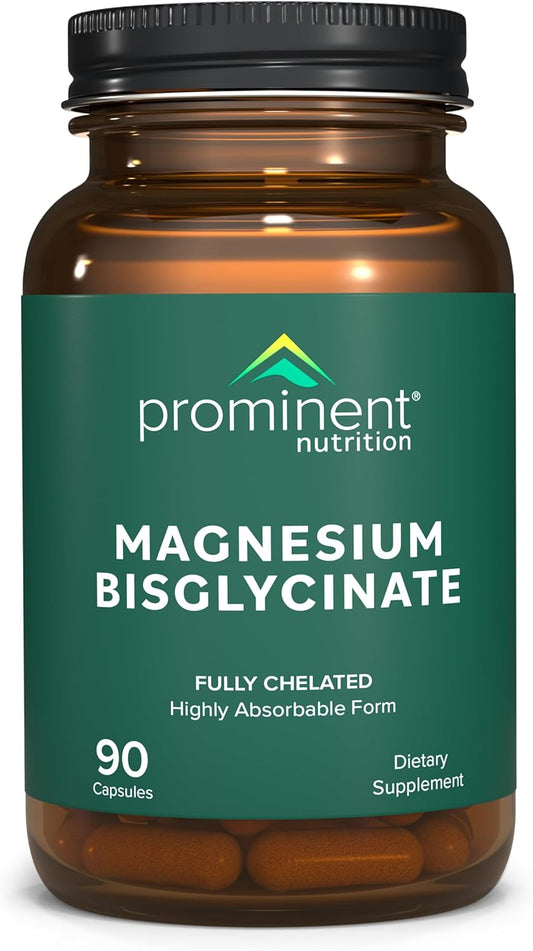 Magnesium Bisglycinate Capsules for Brain Health Support - 240 mg Supplement - 45 Day Supply