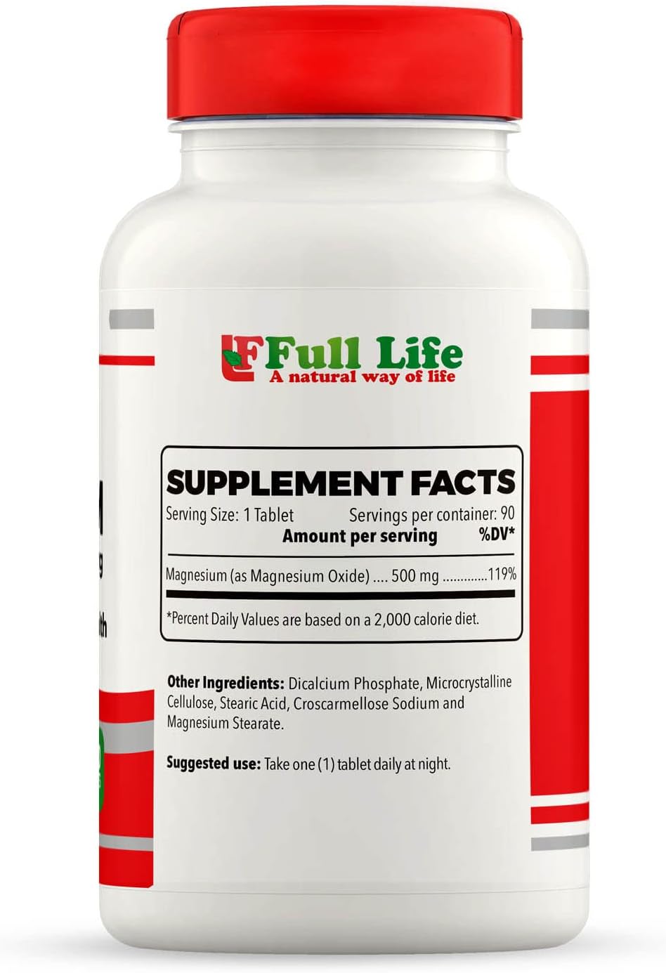 Magnesium Capsules for Bone Support - 90 Tablets, 3 Month Supply - Dietary Supplements for Full Life