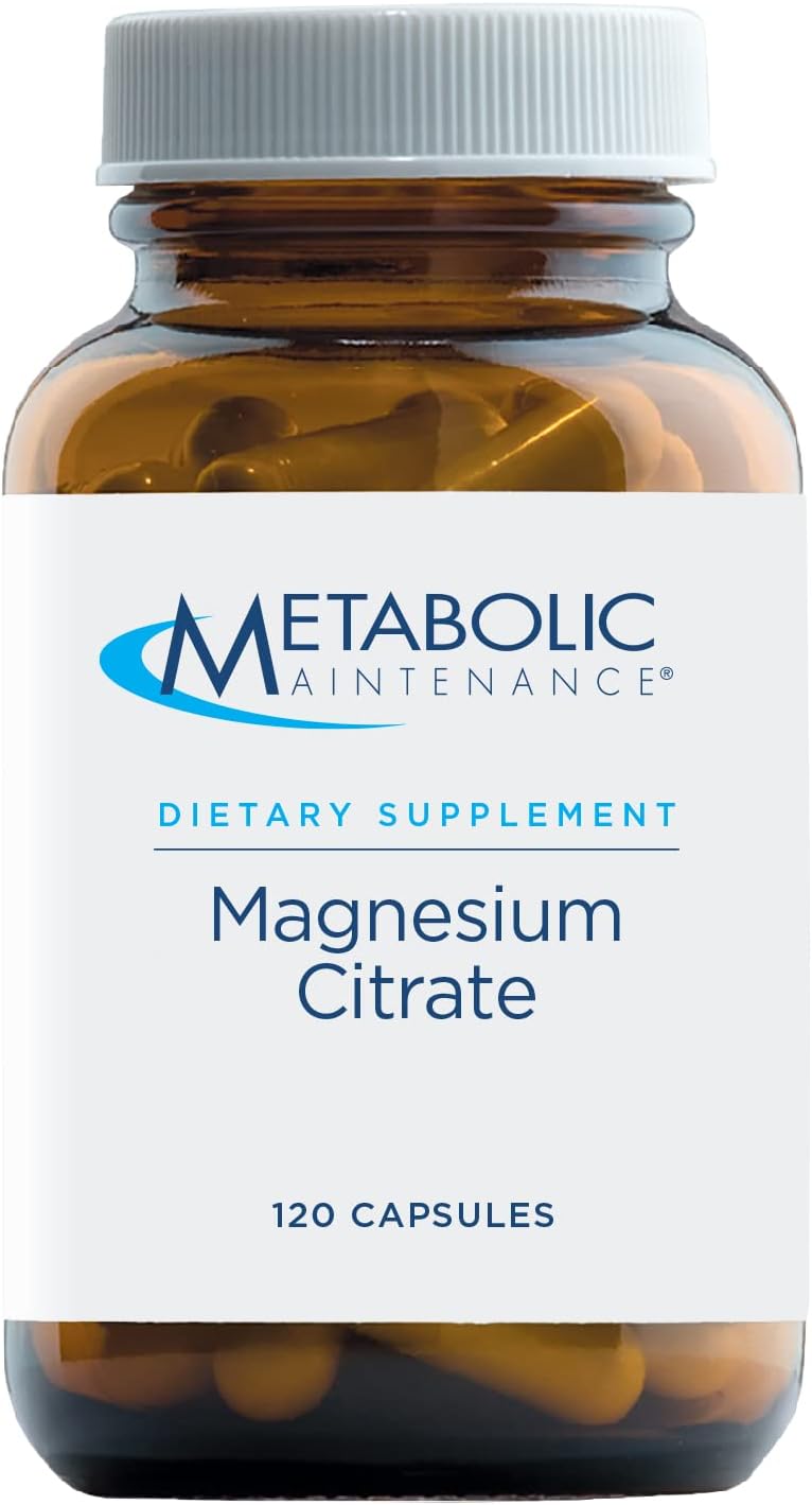 Magnesium Citrate Capsules - Supports Calm, Sleep, Muscles & Digestion - with Vitamin C - 120 Capsules