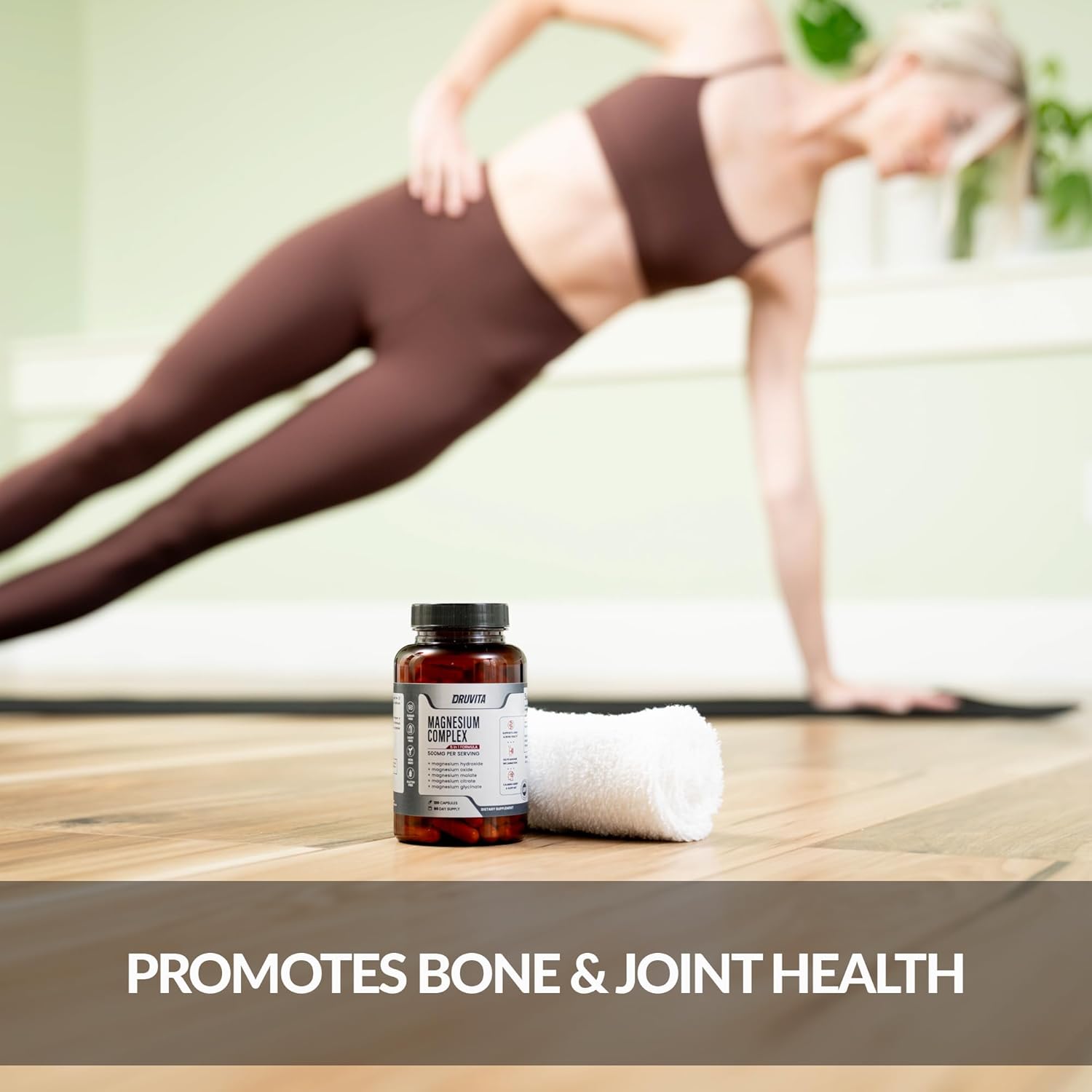 Magnesium Complex 500mg - 5-in-1 Formula for Bone, Joint, Heart, Sleep - 60 Capsules + Pill Container