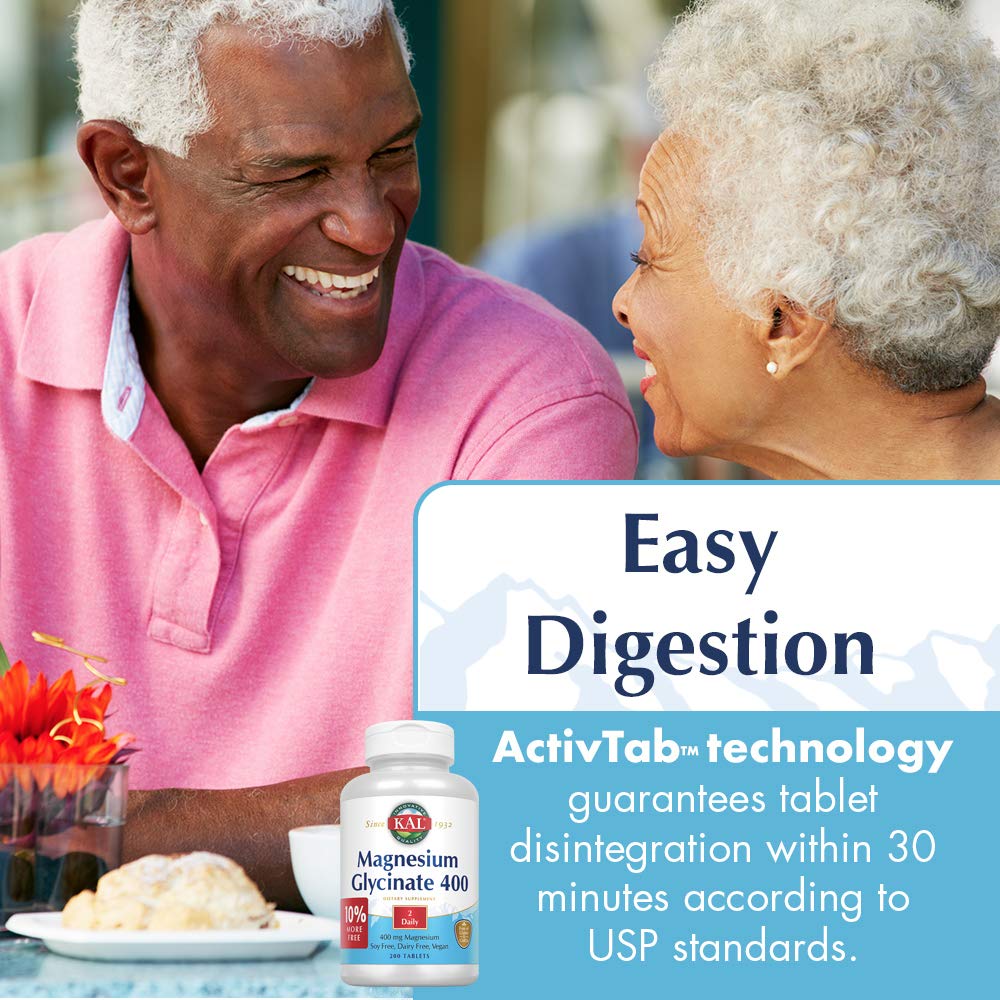 Magnesium Glycinate 400 mg Supplement for Relaxation & Muscle Support - 100 Servings (200 CT)