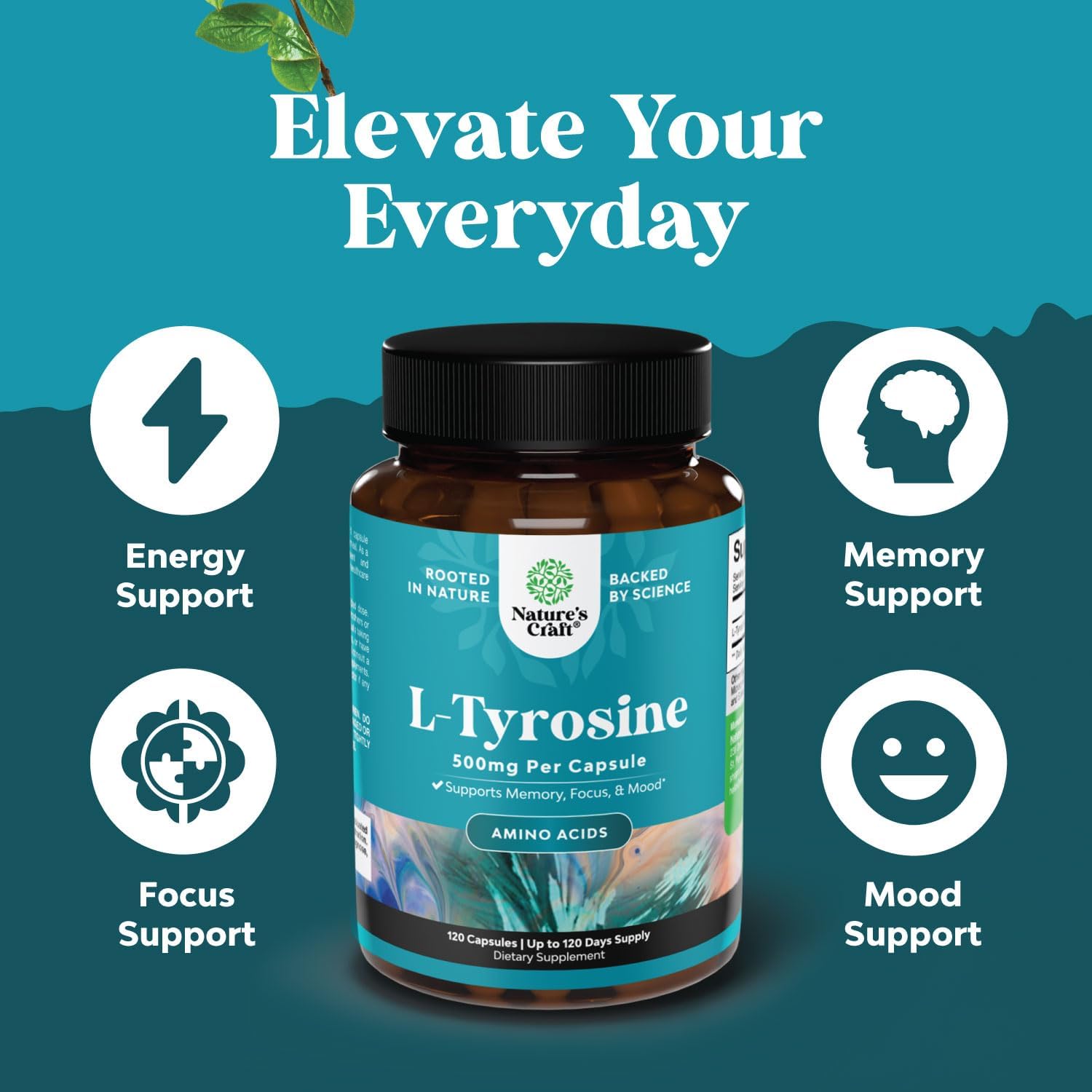 Magnesium Glycinate and L Tyrosine Bundle - Supports Sleep, Bone Health, Muscle Recovery, Brain Health, and Thyroid - Amino Acid Supplement