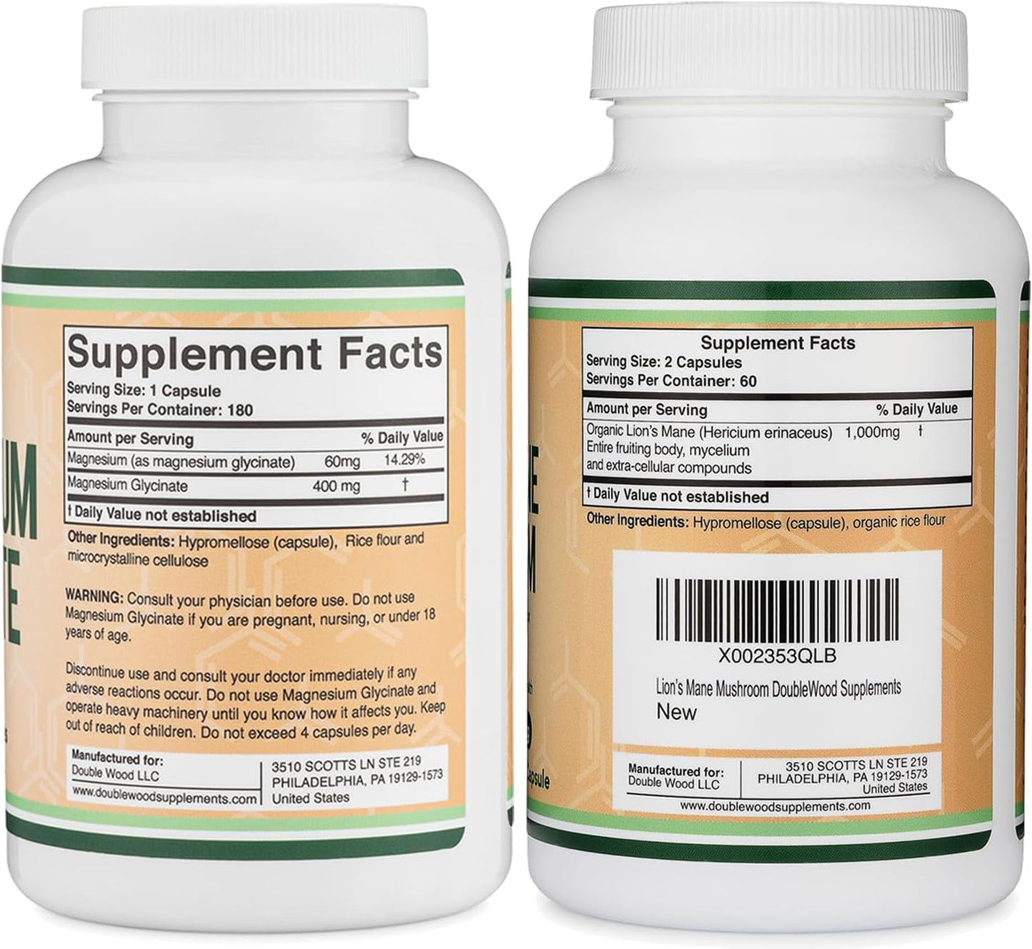 Magnesium Glycinate and Lion's Mane Supplement for Enhanced Health and Cognitive Support