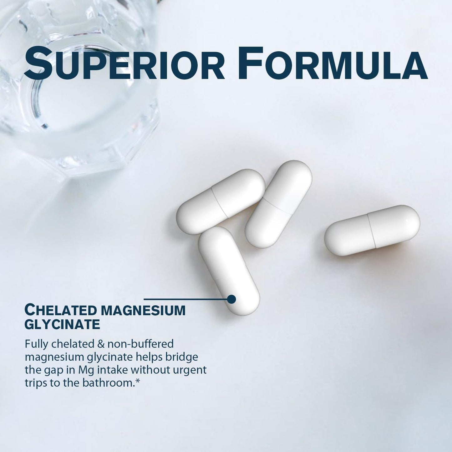 Magnesium Glycinate Capsules - Bioavailable Chelated Supplement for Sleep, Bone, Muscle Health - 140mg Magnesium - Non-GMO, Vegan - 120 Capsules