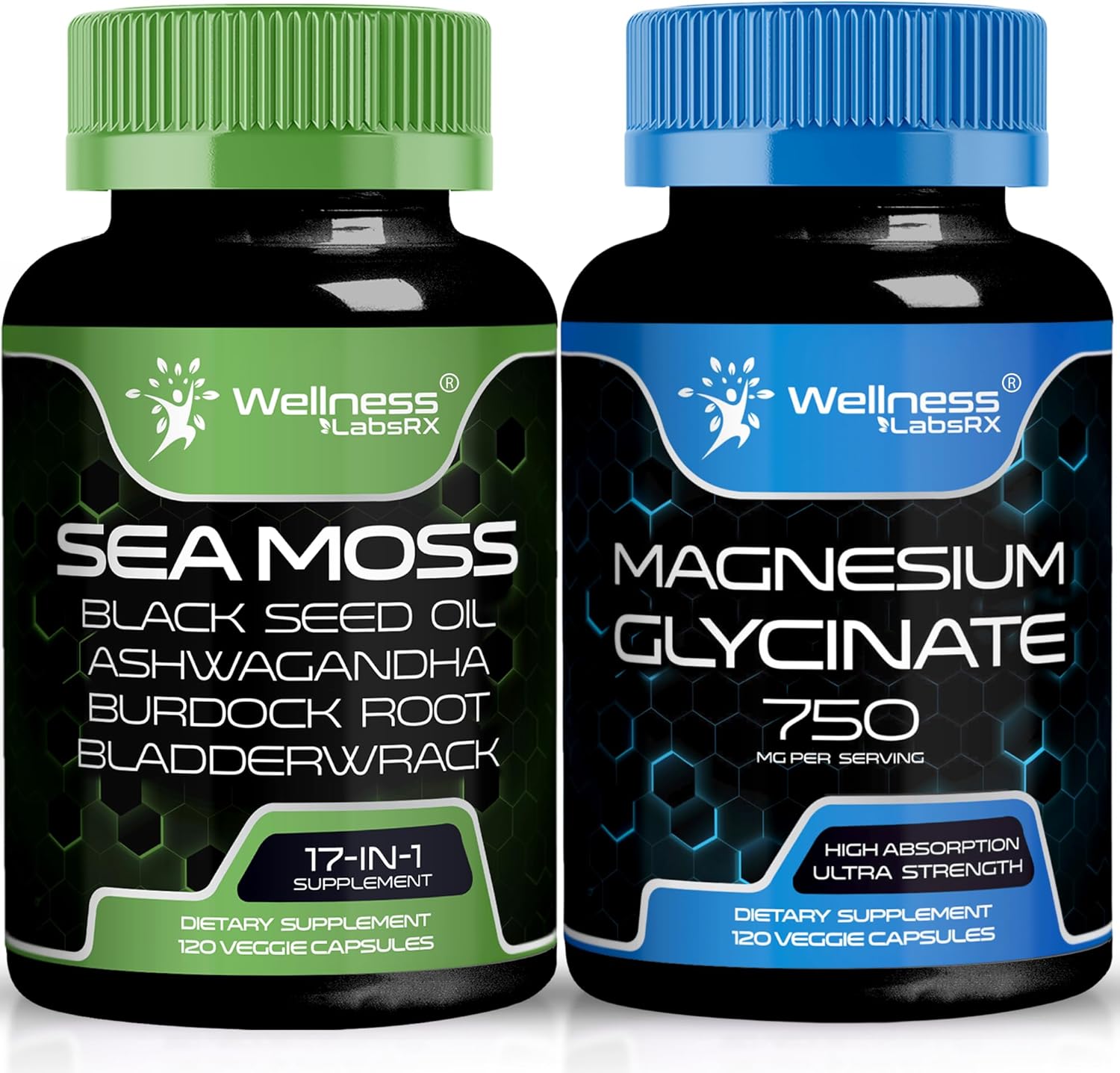 Magnesium Glycinate Capsules with Irish Sea Moss for Enhanced Nutrient Absorption
