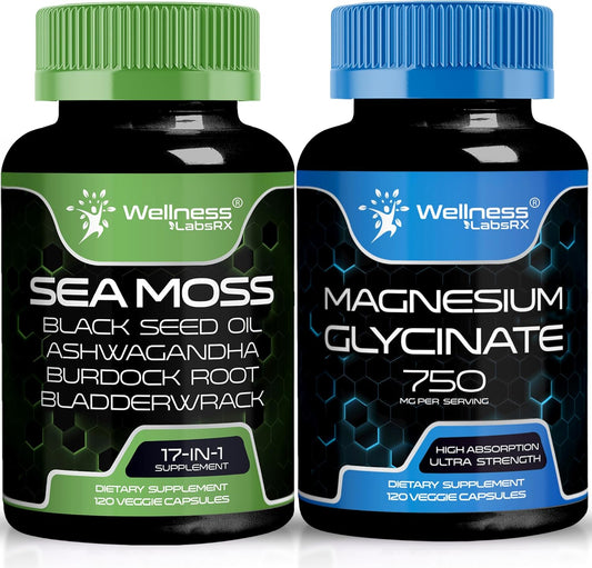 Magnesium Glycinate Capsules with Irish Sea Moss for Enhanced Nutrient Absorption