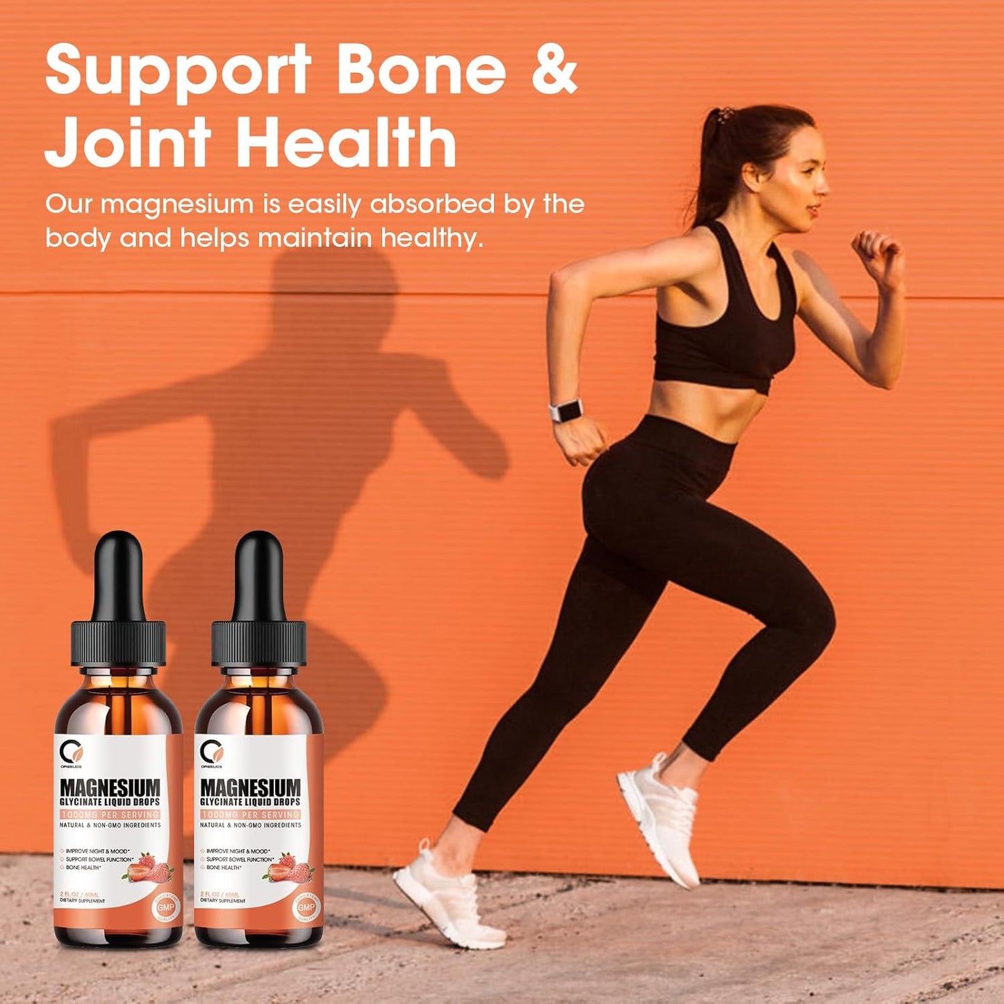 Magnesium Glycinate Drops & Complex Powder for Energy, Sleep, Muscle & Joint Support - Non-GMO, Vegan Formula for Men & Women