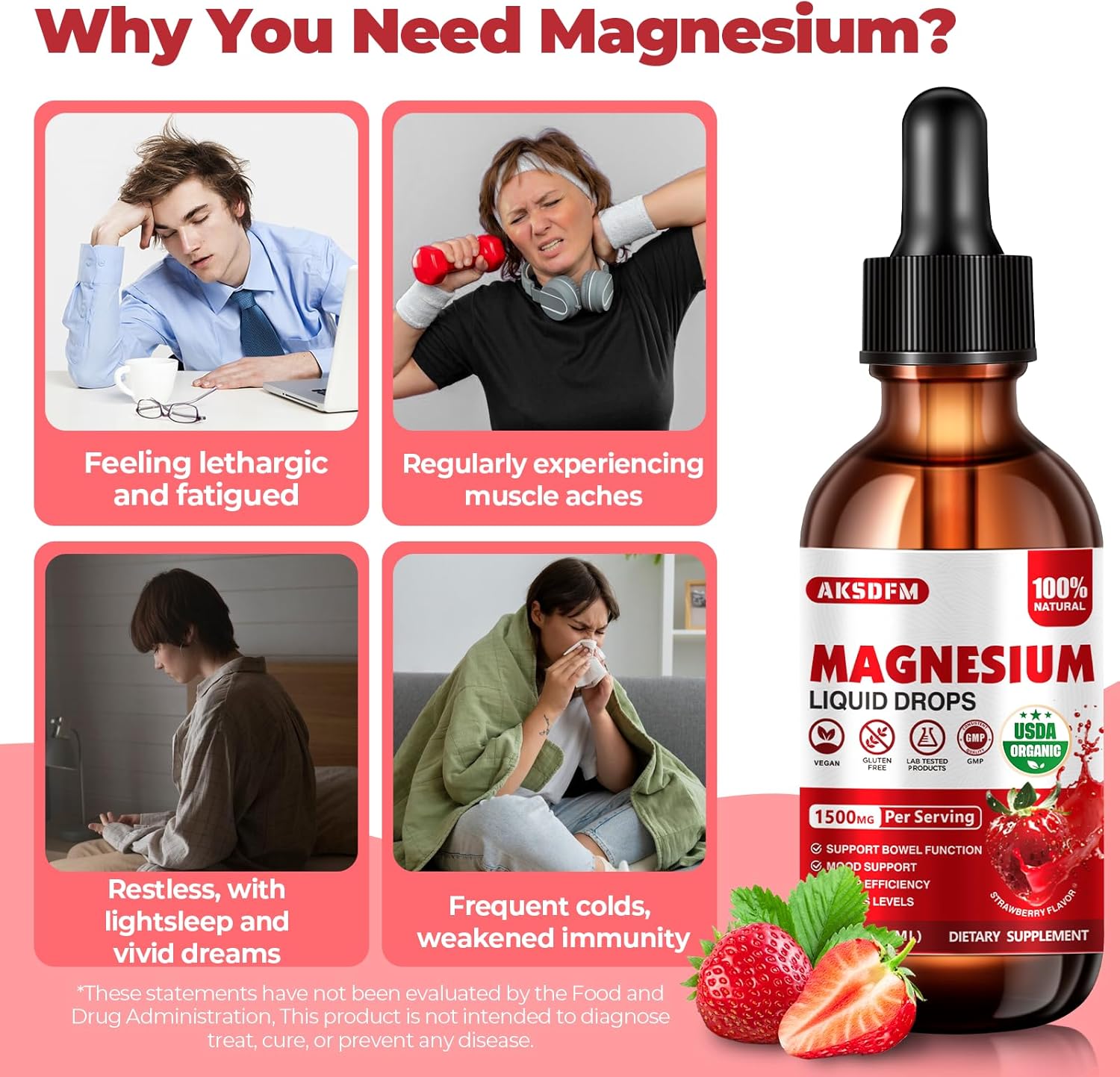 Magnesium Glycinate Liquid and Mullein Leaf Extract Bundle for Stress Relief and Respiratory Support