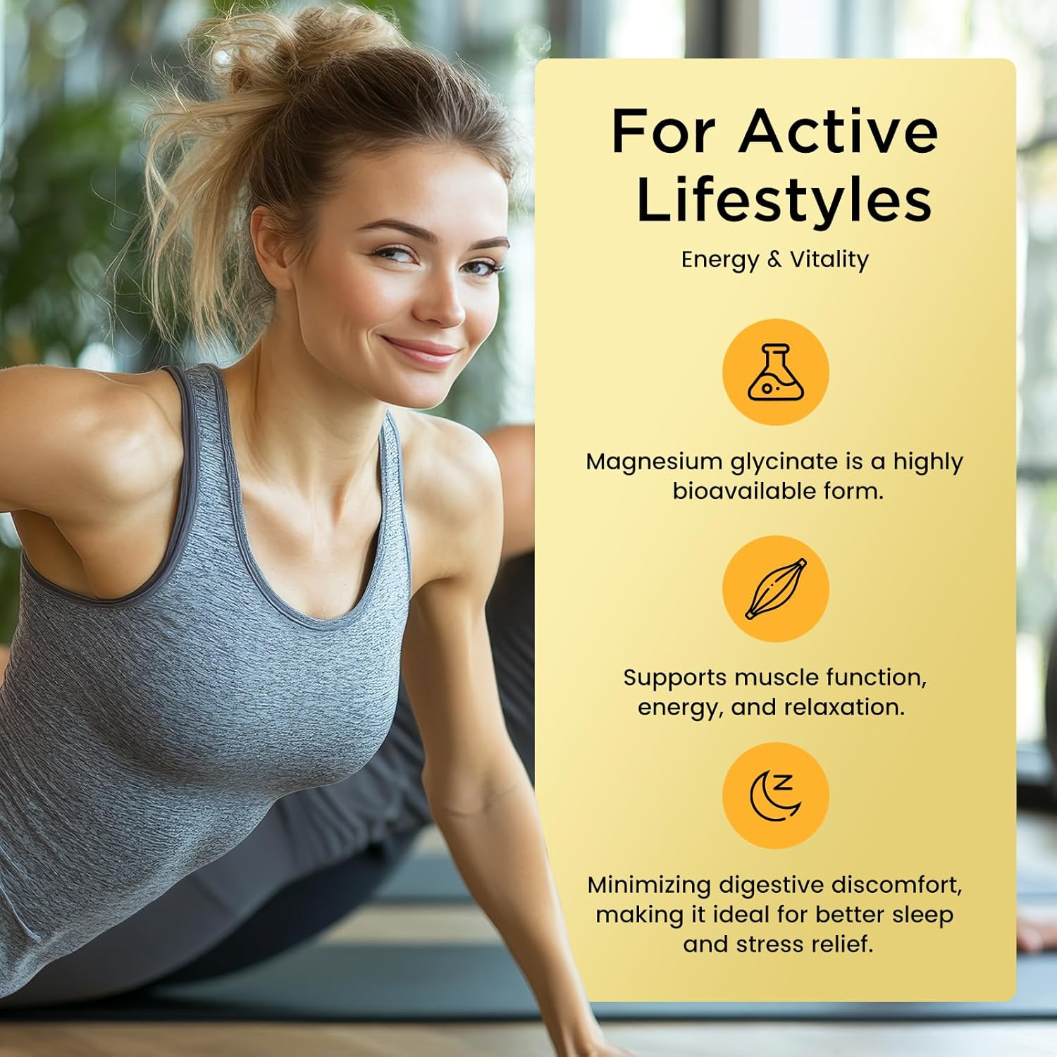 Magnesium Glycinate Liquid Drops with Calcium, Zinc, Vitamin B6, D3, L-Theanine, Omega-3 - Lemon Flavor for Sleep, Mood, Stress Relief, Bone & Muscle Health