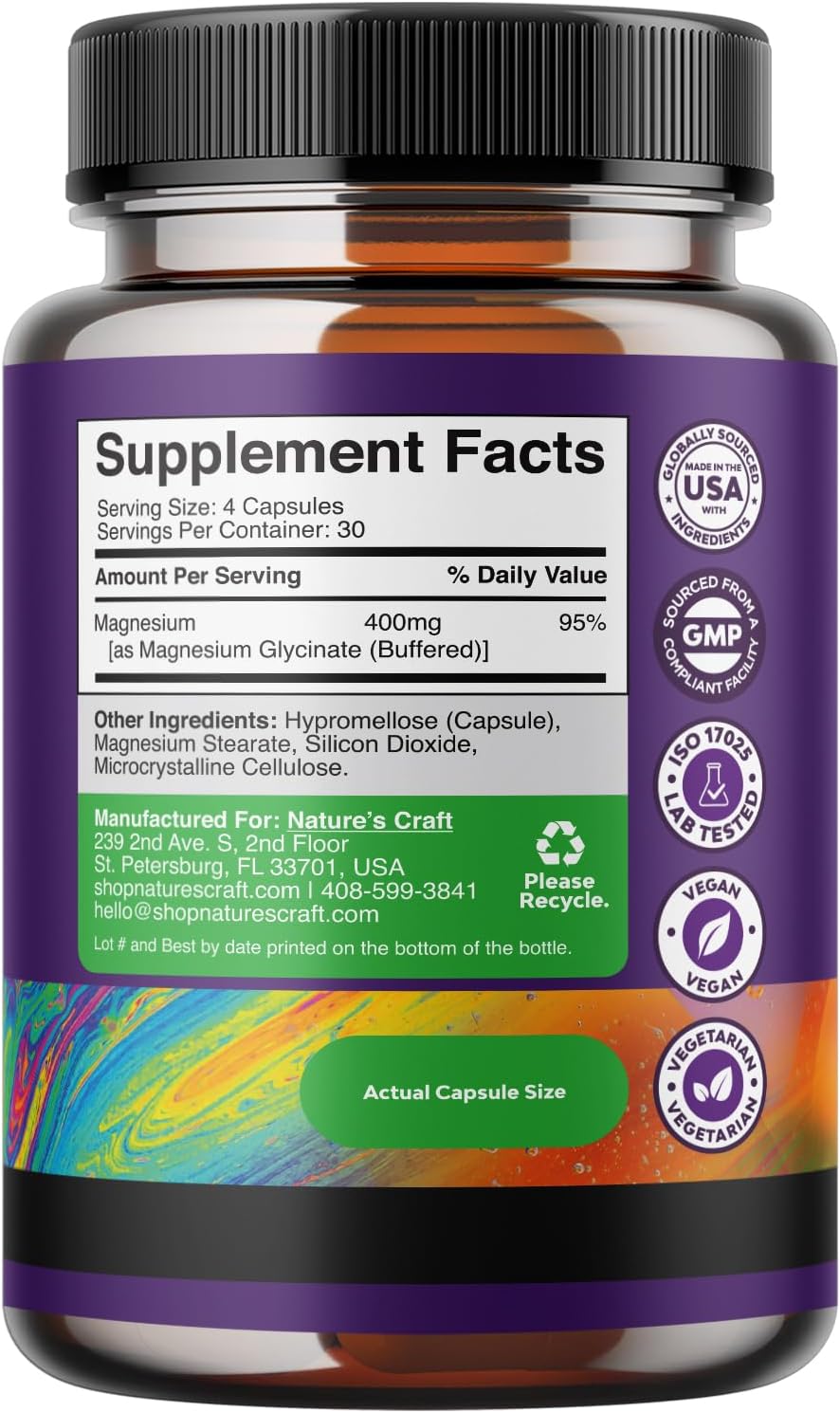 Magnesium Glycinate & SAM-E Bundle for Mood, Sleep, Relaxation, Brain Health, and Immune Support