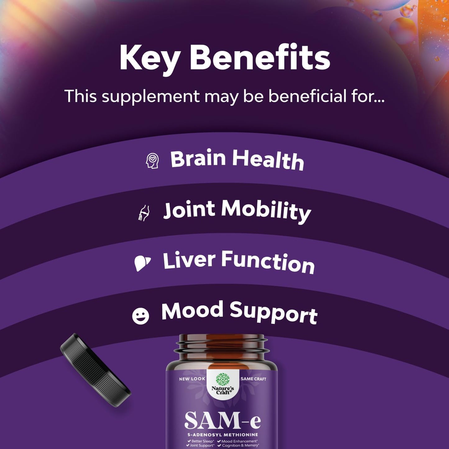 Magnesium Glycinate & SAM-E Bundle for Mood, Sleep, Relaxation, Brain Health, and Immune Support
