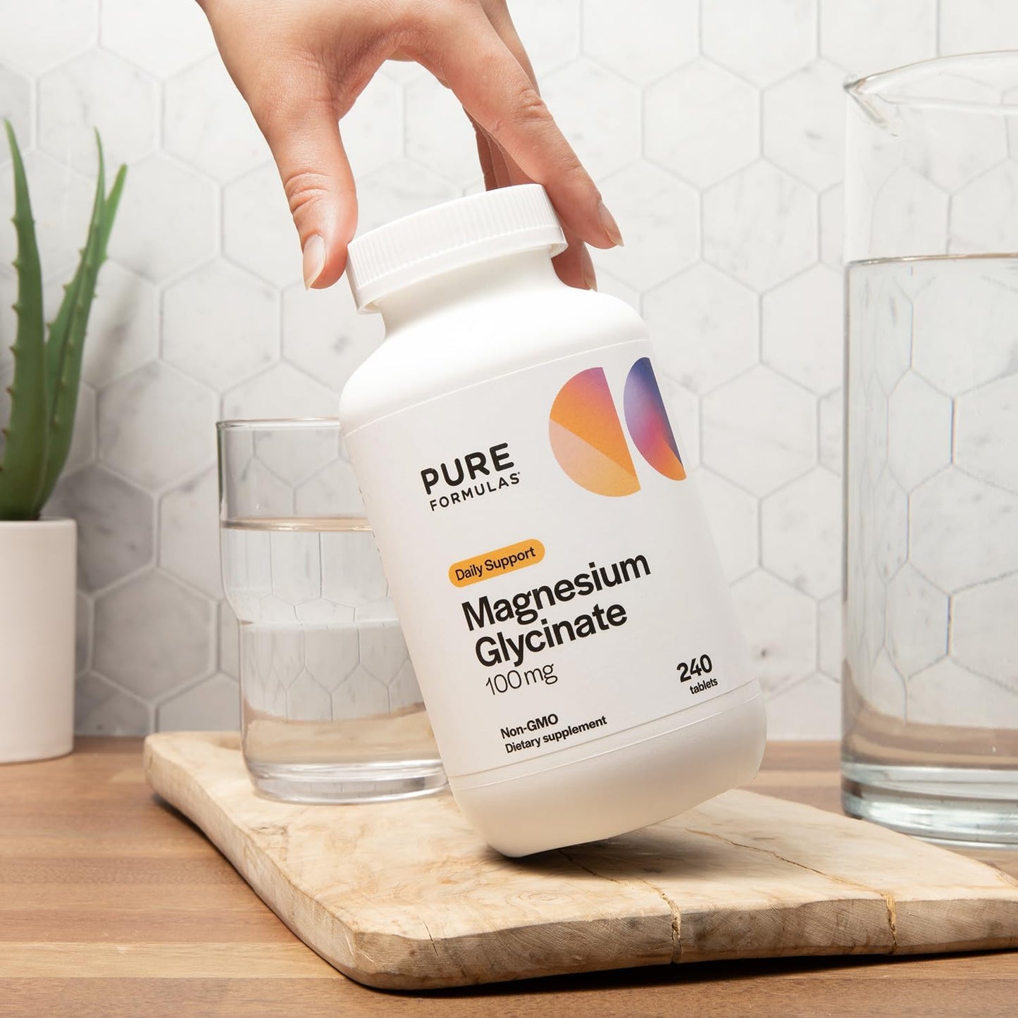 Magnesium Glycinate Supplement 100mg - Supports Stress, Nerves, Sleep, Muscles, Metabolism - Non-GMO Tablets for Women and Men