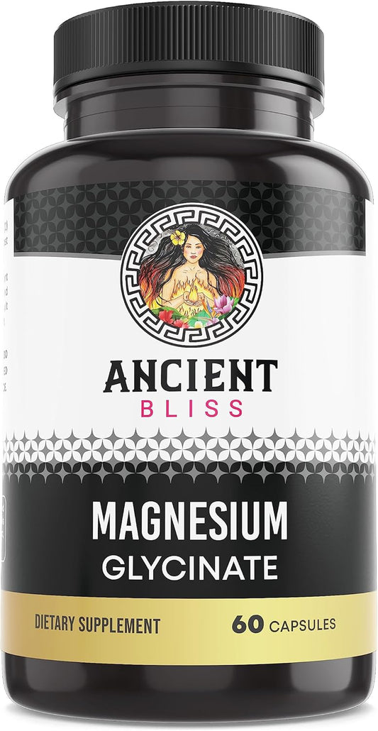 Magnesium Glycinate Supplement for Muscle, Nerve, Digestive & Immune Support - 60 Capsules