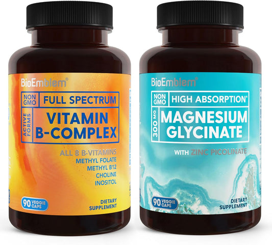 Magnesium Glycinate Supplement with Zinc and Vitamin B-Complex by BioEmblem