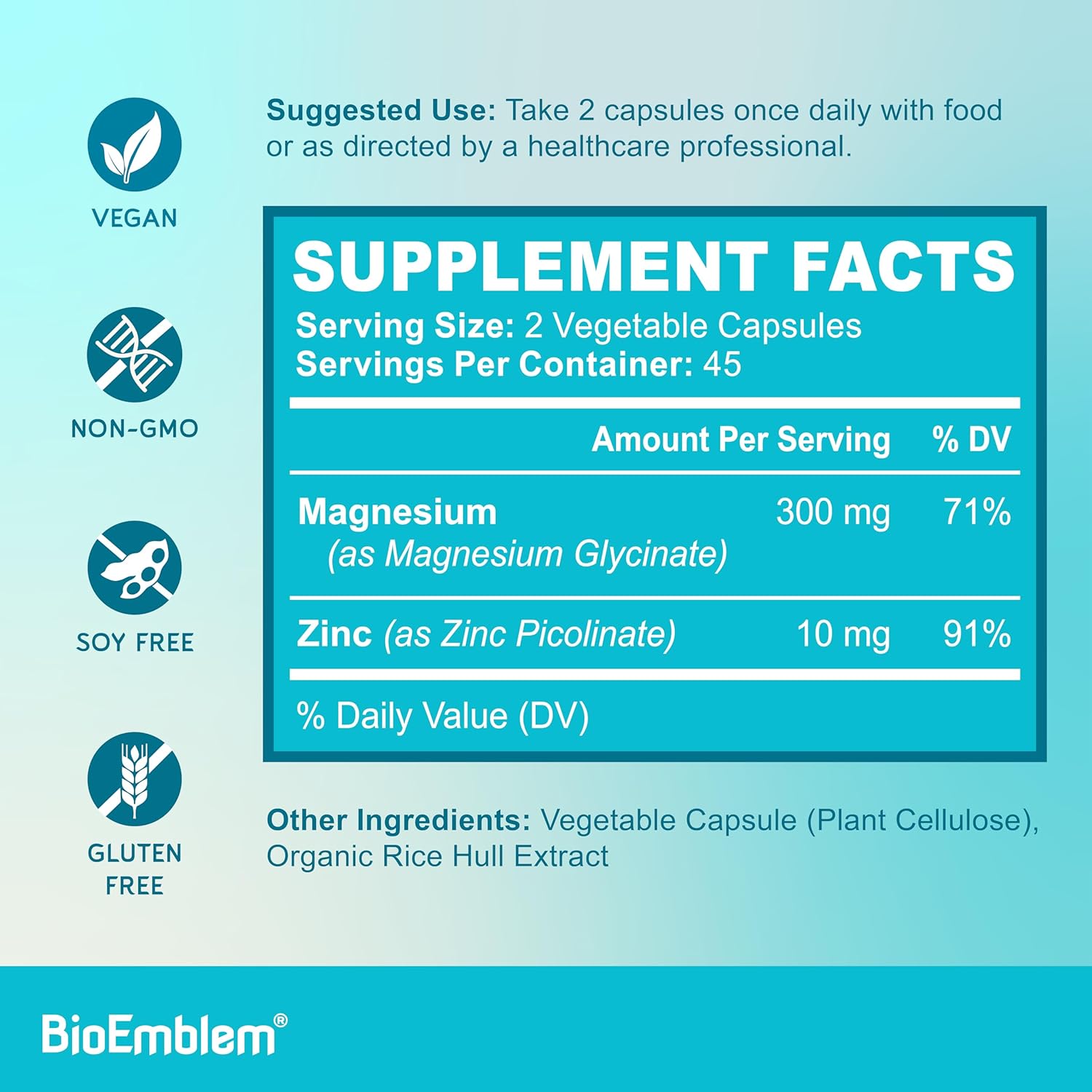 Magnesium Glycinate with Zinc + Women's Multivitamin by BioEmblem - Essential Nutrient Support for Women's Health