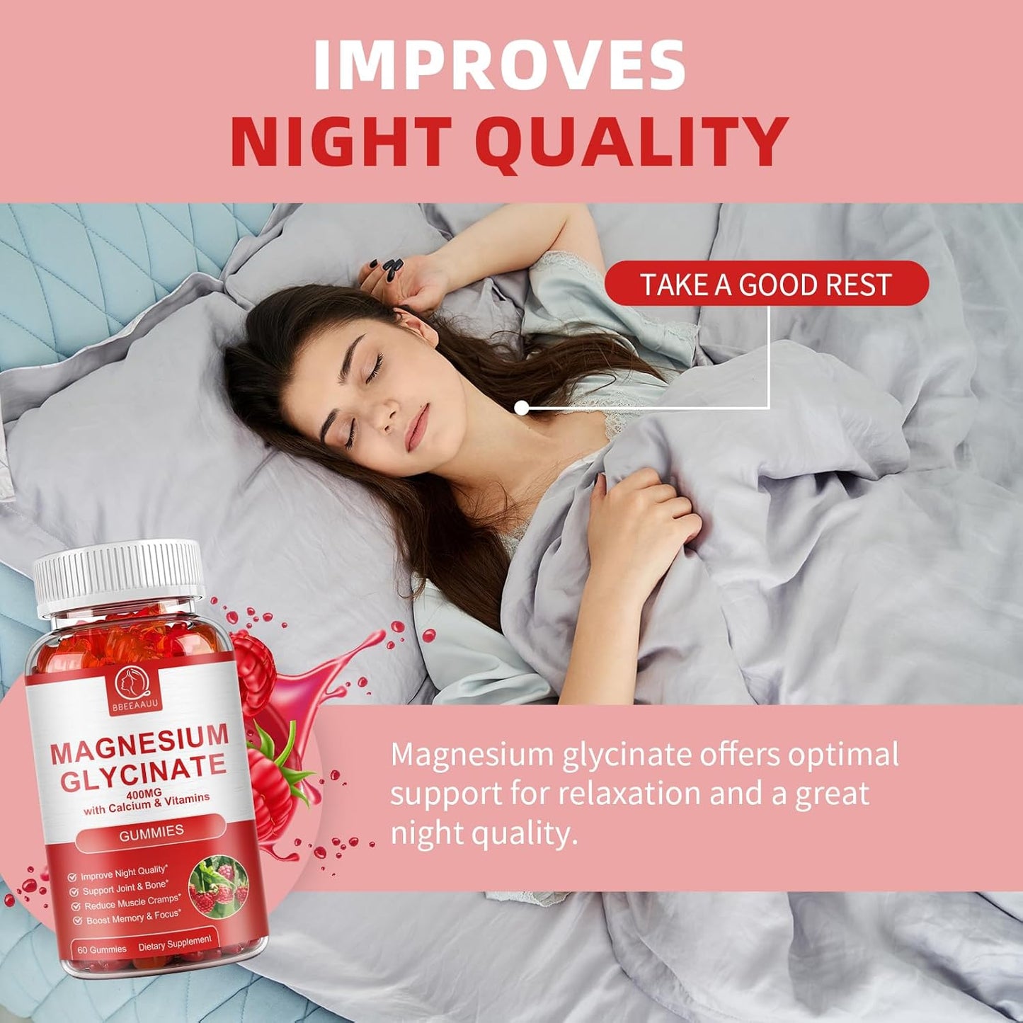 Magnesium Gummies with BBEEAAUU Cortisol Capsules - Stress Support Supplements