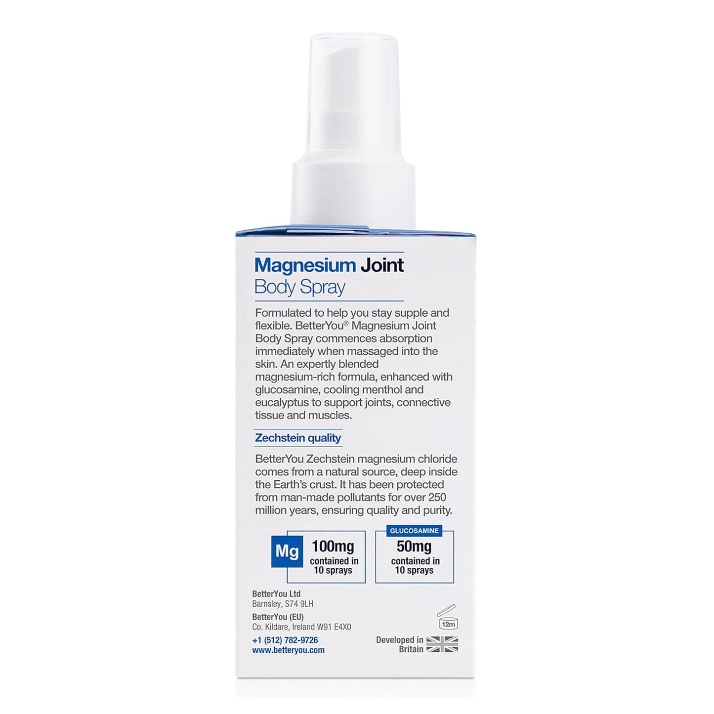 Magnesium Joint Spray with Glucosamine for Muscle Relief - Cooling Menthol & Eucalyptus - 3.38 oz