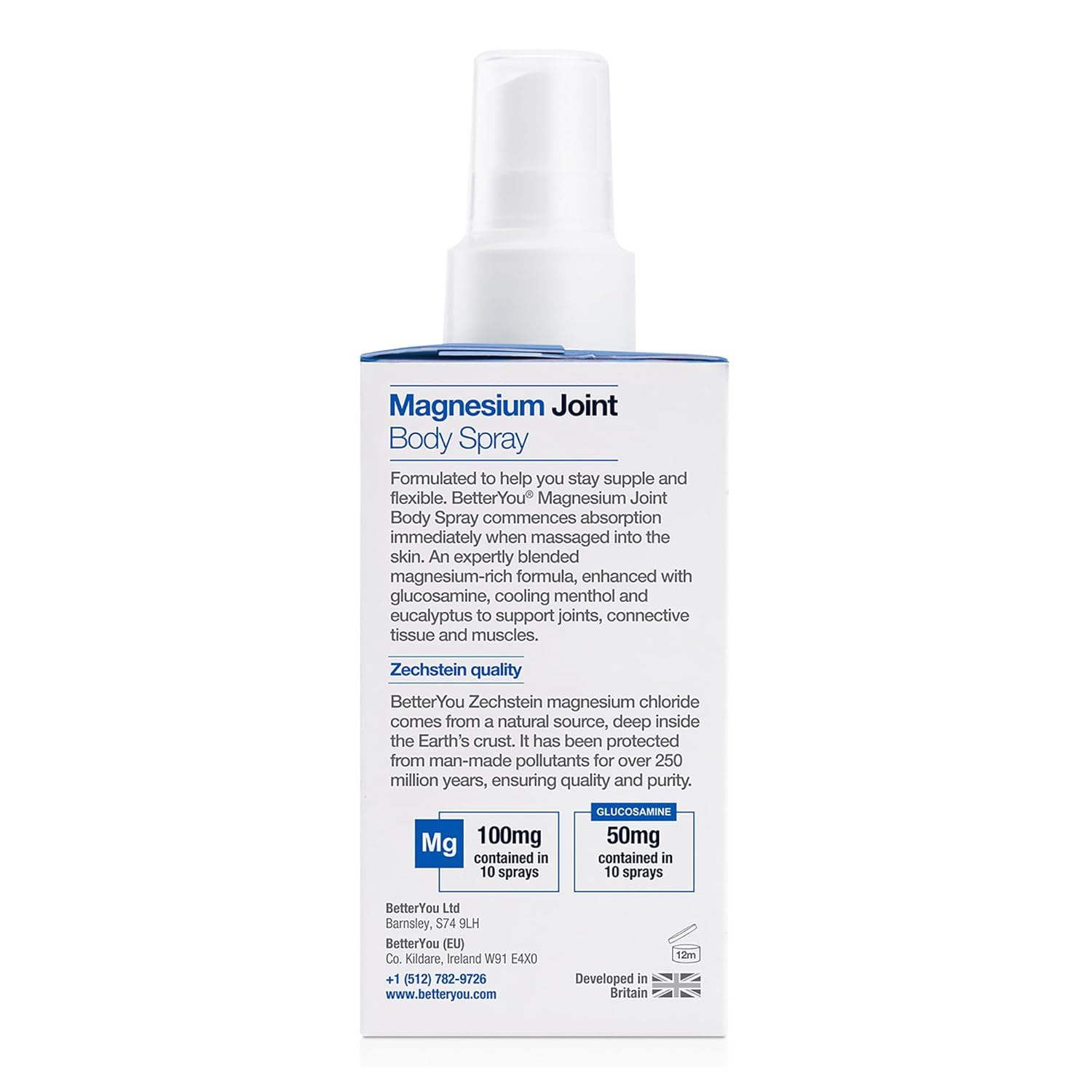 Magnesium Joint Spray with Glucosamine for Muscle Relief - Cooling Menthol & Eucalyptus - 3.38 oz