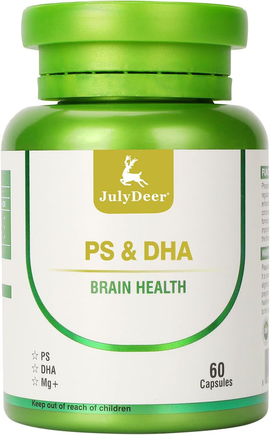 Magnesium L-threonate Complex with DHA and Phosphatidylserine - Brain Health Support for Elderly and Kids - 60 Capsules
