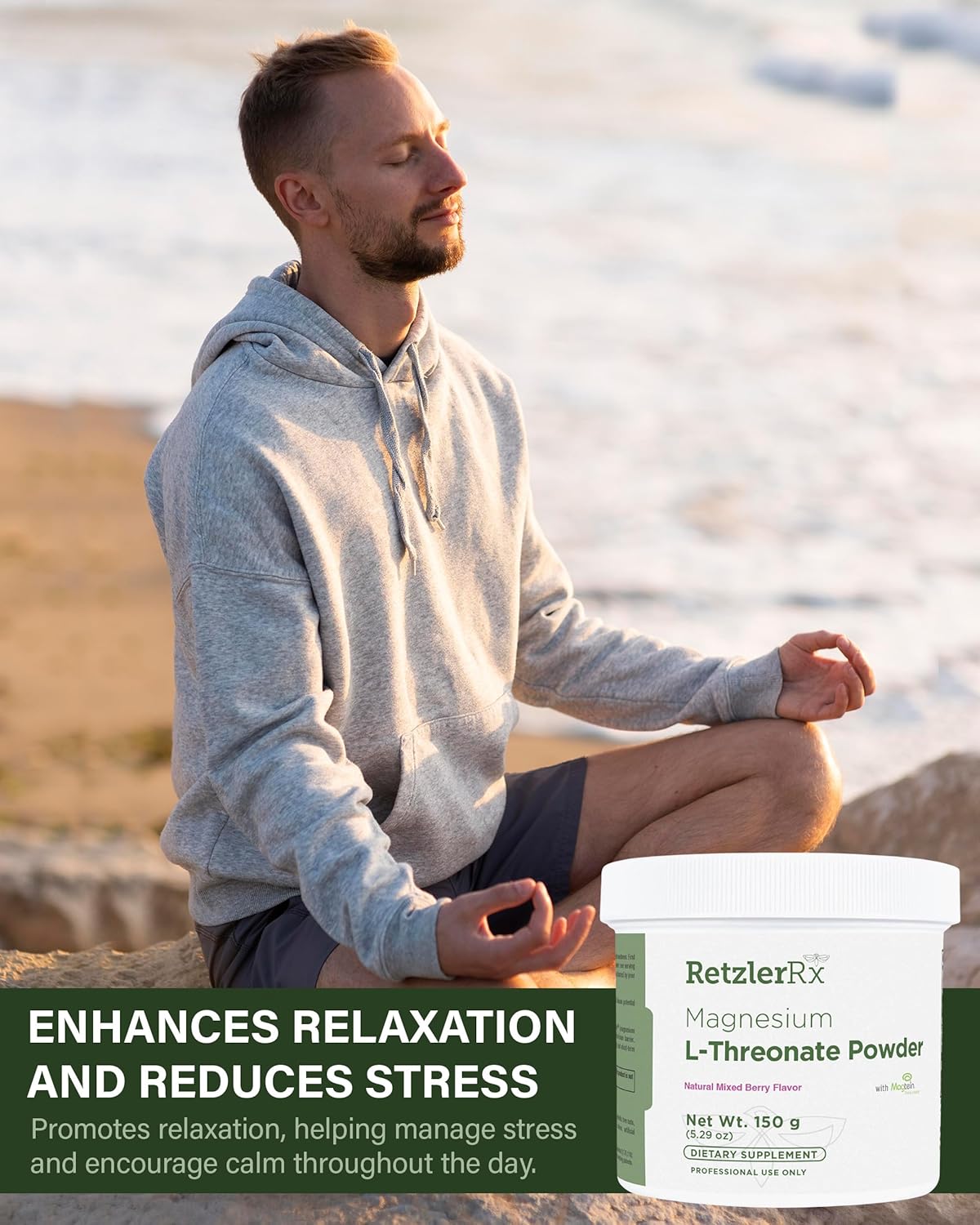 Magnesium L-Threonate Powder with Magtein - Cognitive Health Supplement - Mixed Berry Flavor - 60 Servings