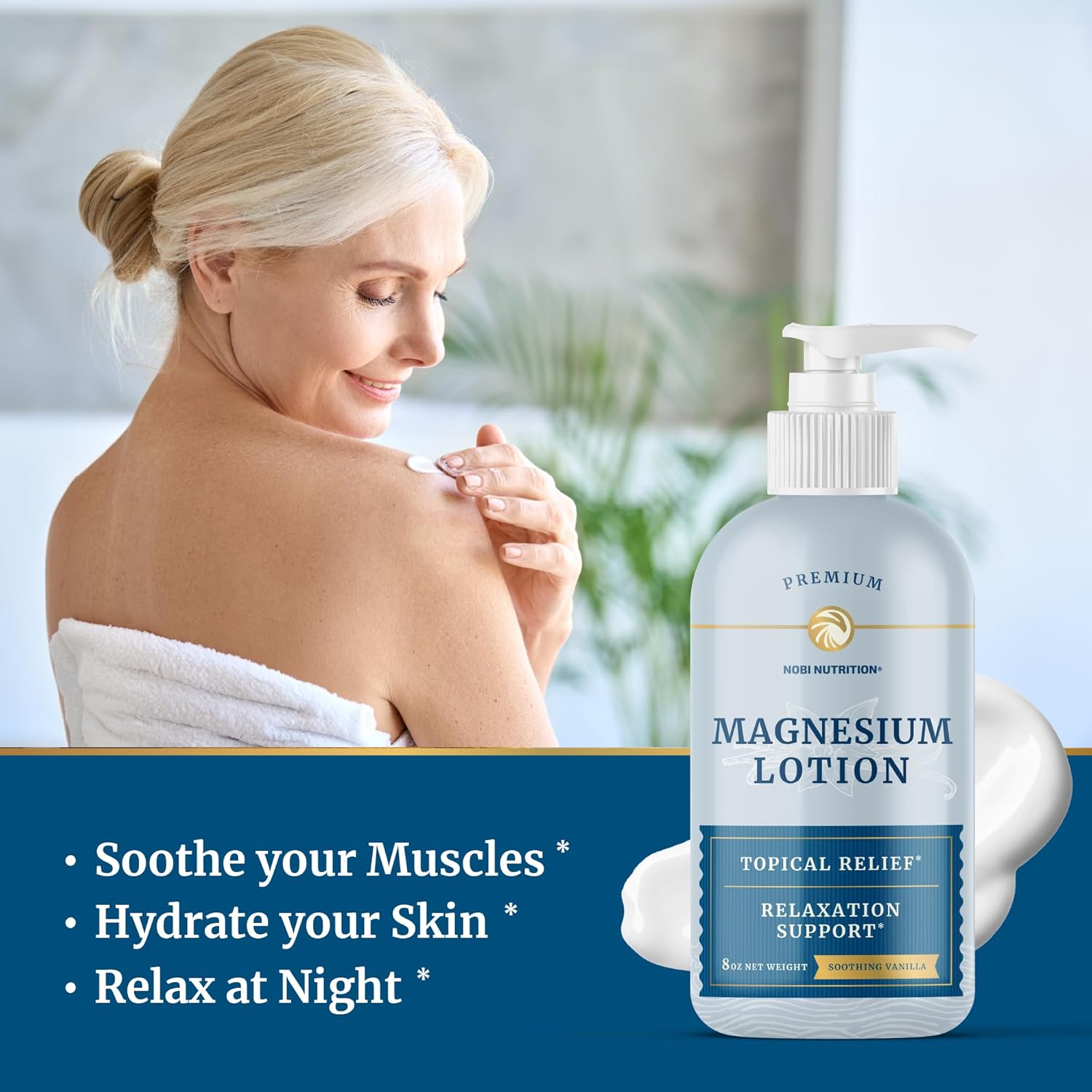 Magnesium Lotion and Citrate Supplement Combo for Full Body Support - Topical Magnesium and Pills for Mind and Body - 8 Fl Oz Lotion and 2 Month Supply Pills - BoostGo Australia