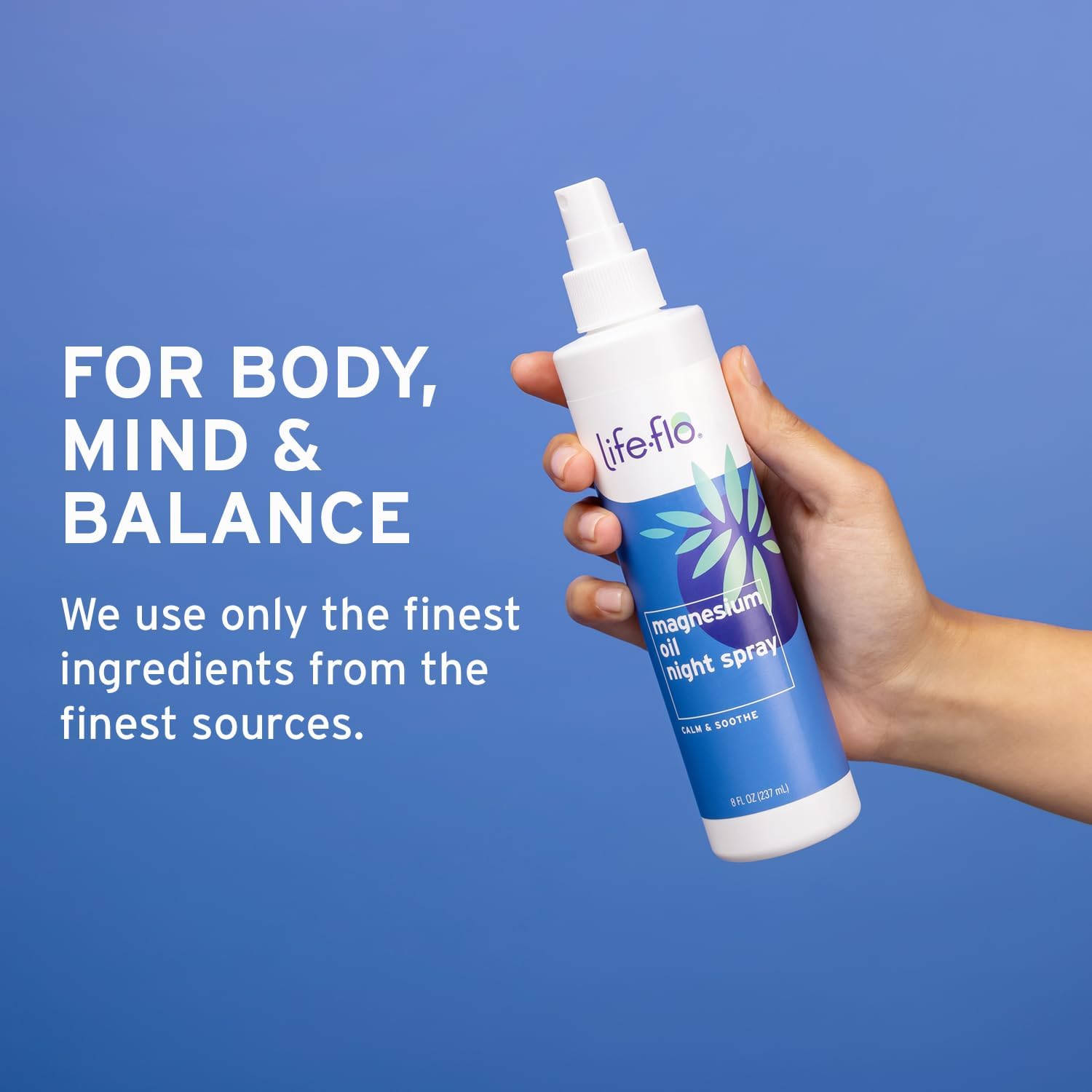 Magnesium Oil Night Spray with Lavender Oil for Calming Body and Mind - 8oz, 60-Day Guarantee
