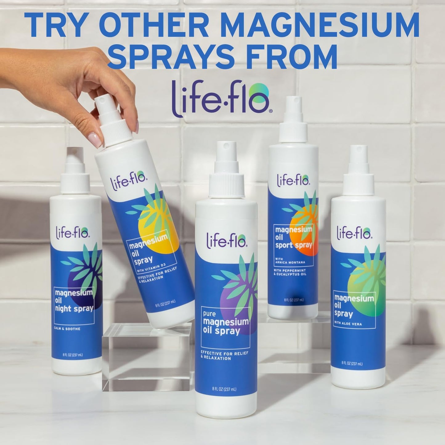 Magnesium Oil Night Spray with Lavender Oil for Calming Body and Mind - 8oz, 60-Day Guarantee