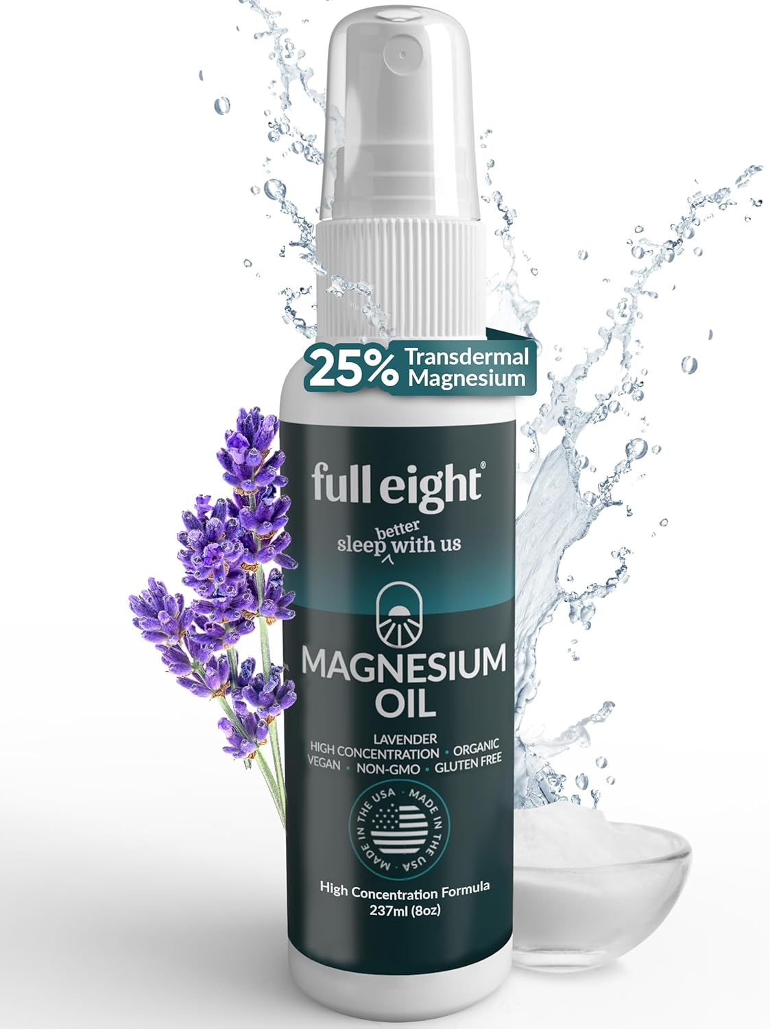 Magnesium Oil Spray and Cooling Gel Bundle - Turmeric, Menthol, Aloe 4 oz Cooling Gel & 8 oz Magnesium Oil Spray for Muscles & Cramps