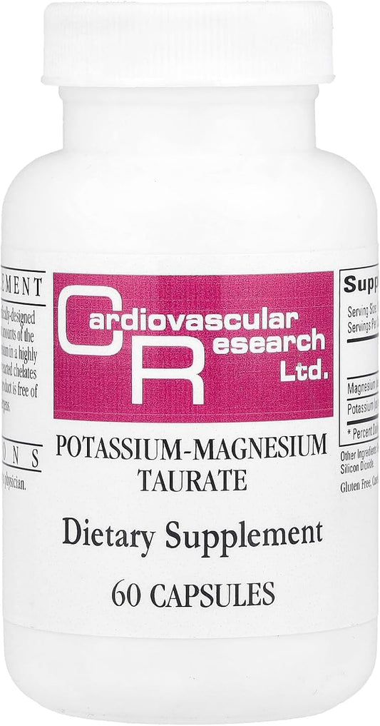 Magnesium-Potassium Taurate Supplement Capsules - 60 Count by Ecological Formulas for Cardiovascular Health