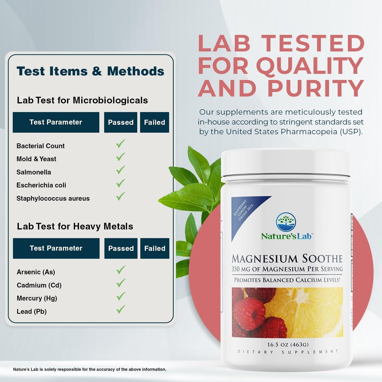 Magnesium Soothe Powder 350mg - Supports Calcium Balance, Muscle & Nerve Function, Energy, Cardio Health - 16.9 oz (100 Servings)