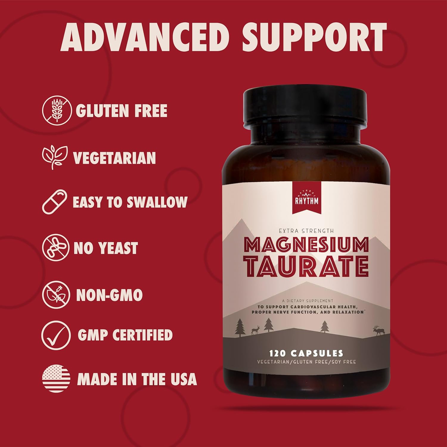 Magnesium Taurate Capsules with Vitamin D3 & K2 Bundle - 120 Capsules + 30 Capsules