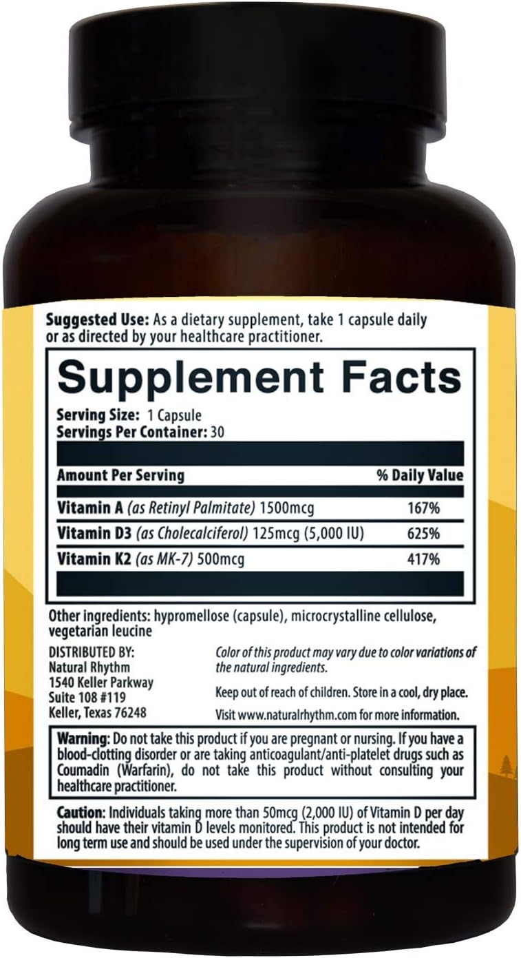 Magnesium Taurate Capsules with Vitamin D3 & K2 Bundle - 120 Capsules + 30 Capsules