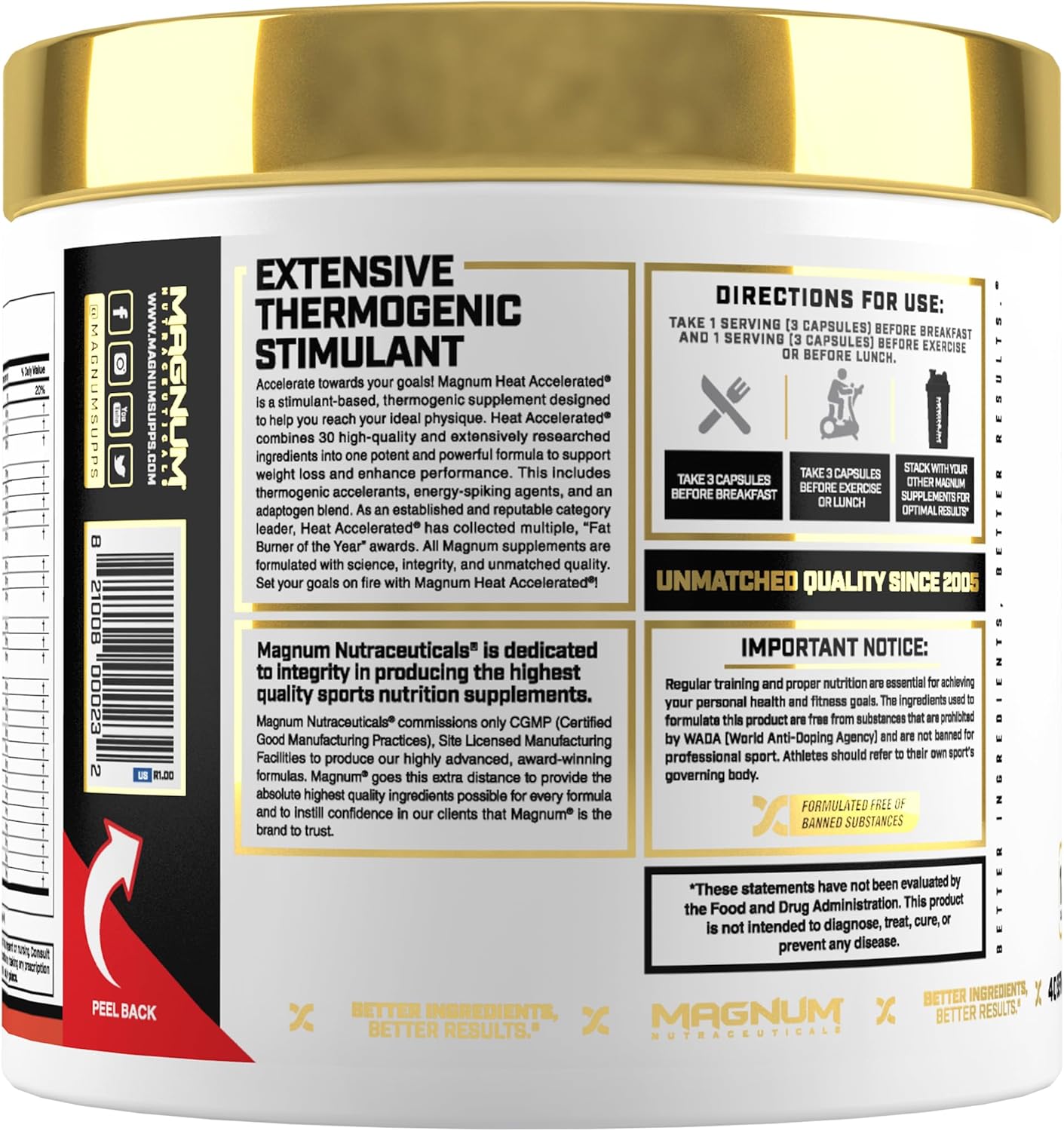 Magnum Nutraceuticals Heat Accelerated Supplement - 120 Capsules