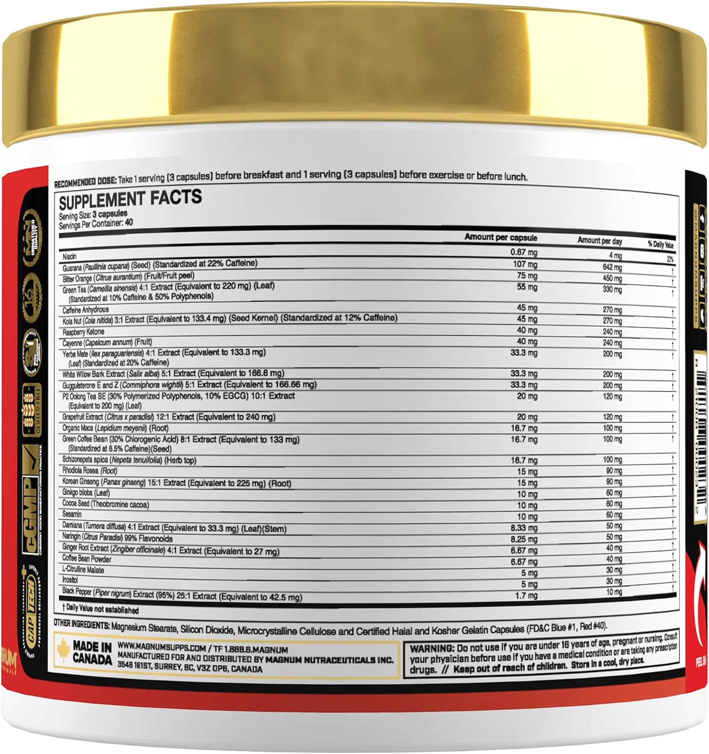 Magnum Nutraceuticals Heat Accelerated Supplement - 120 Capsules
