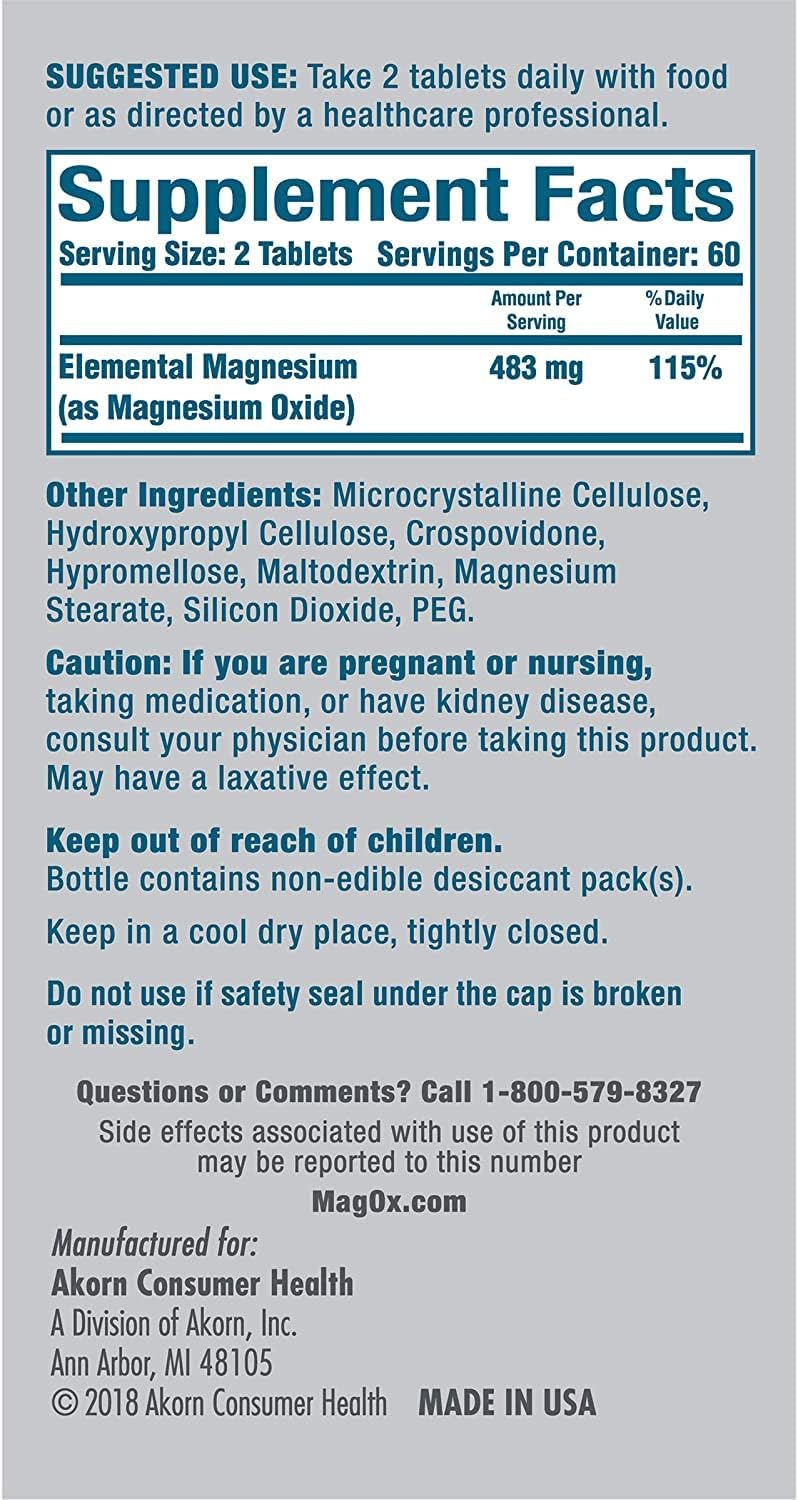 Magox 400 Tablets - 120 tabs per bottle - Pack of 3 by Magox