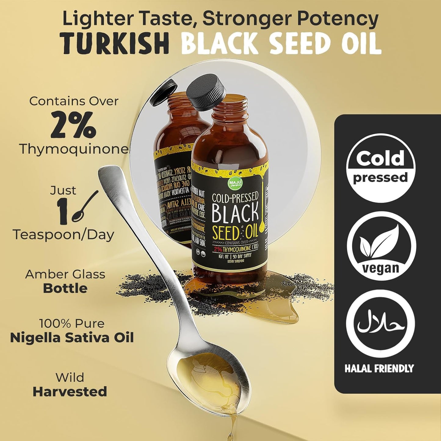 Maju Superfoods Bundle: Large Black Seed Oil and Oregano - Natural Health Benefits