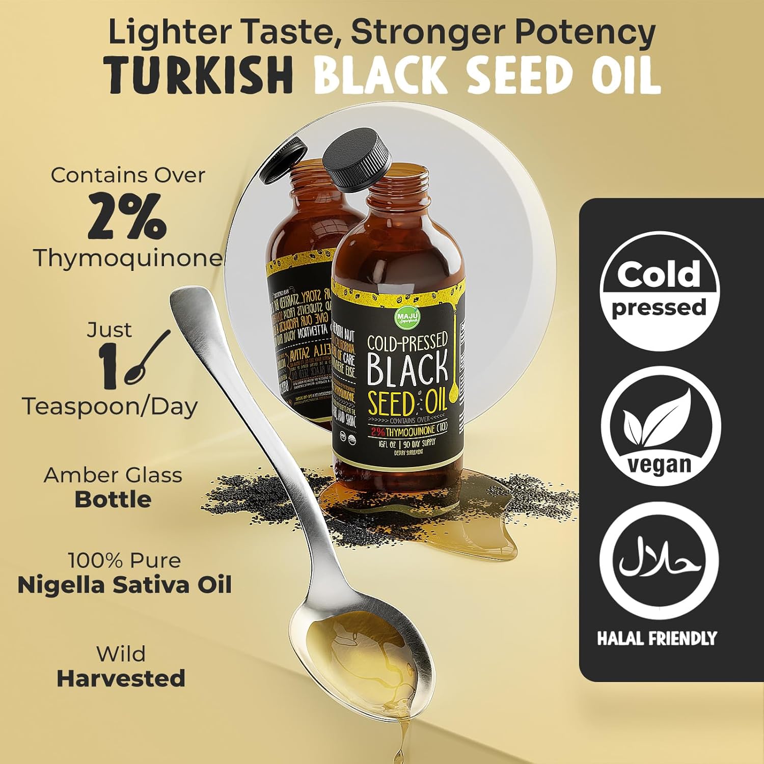 Maju Superfoods Bundle: Large Black Seed Oil and Oregano - Natural Health Benefits