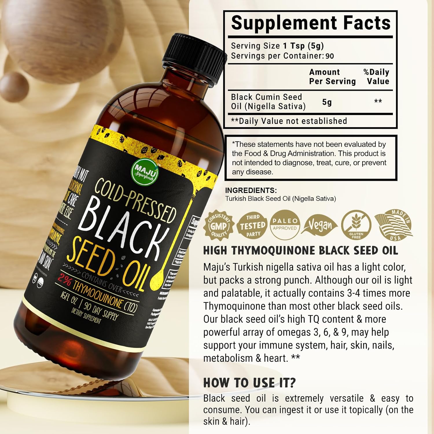 Maju Superfoods Bundle: Large Black Seed Oil and Oregano - Natural Health Benefits