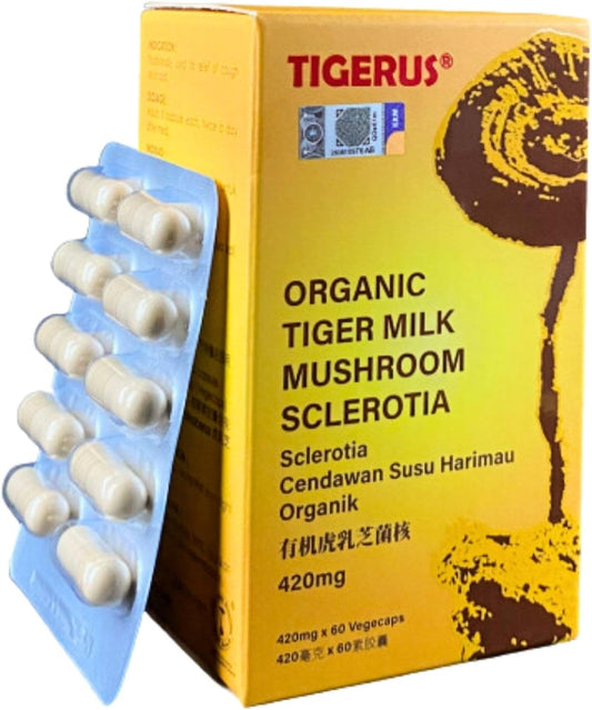 Malaysian Tiger Milk Mushroom (LiGNO TM02®) 420mg x 60 Vegecaps - Respiratory & Immune Support