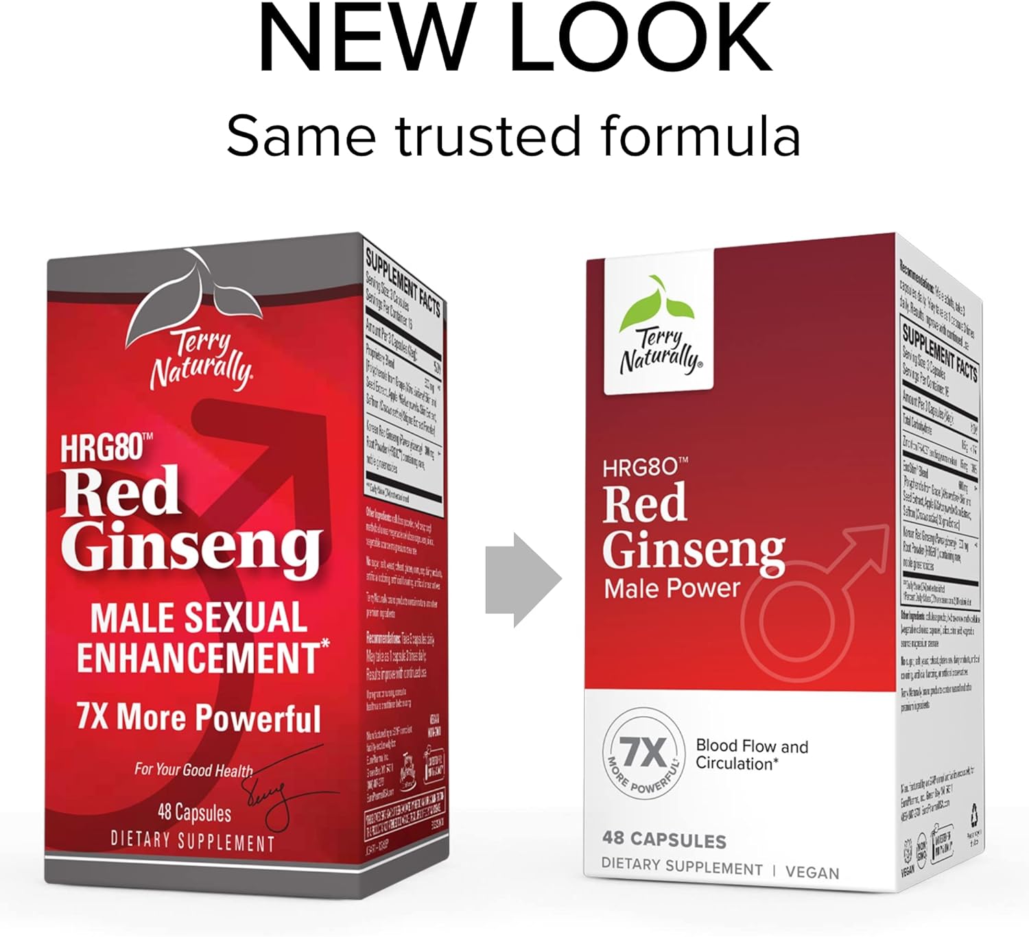 Male Power Support Supplement with Red Ginseng & Zinc - Herbal Energy Booster for Endurance and Blood Circulation - 48 Capsules by Terry Naturally