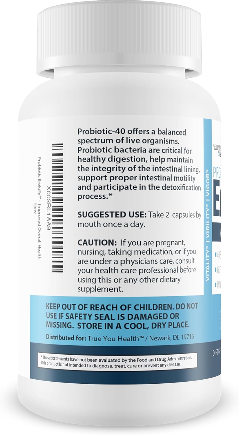 Male Probiotic Supplement - Boost Gut Health with 40 Billion CFU's for Men - Enhance Overall Wellness and Vitality
