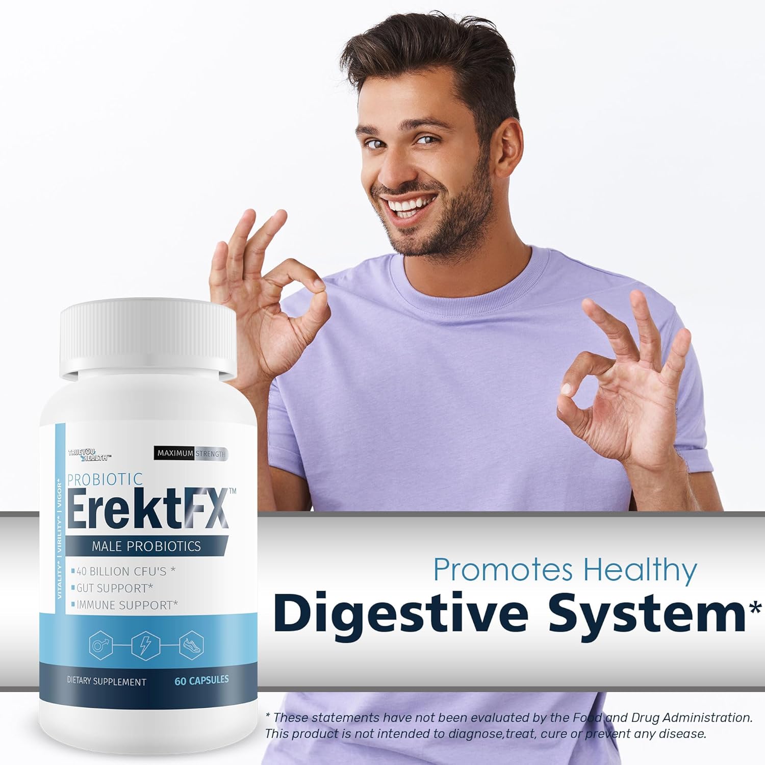 Male Probiotic Supplement - Boost Gut Health with 40 Billion CFU's for Men - Enhance Overall Wellness and Vitality