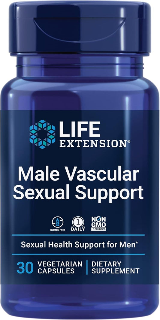 Male Vascular Sexual Support Supplement with Black Ginger and Kaempferia parviflora - 30 Capsules