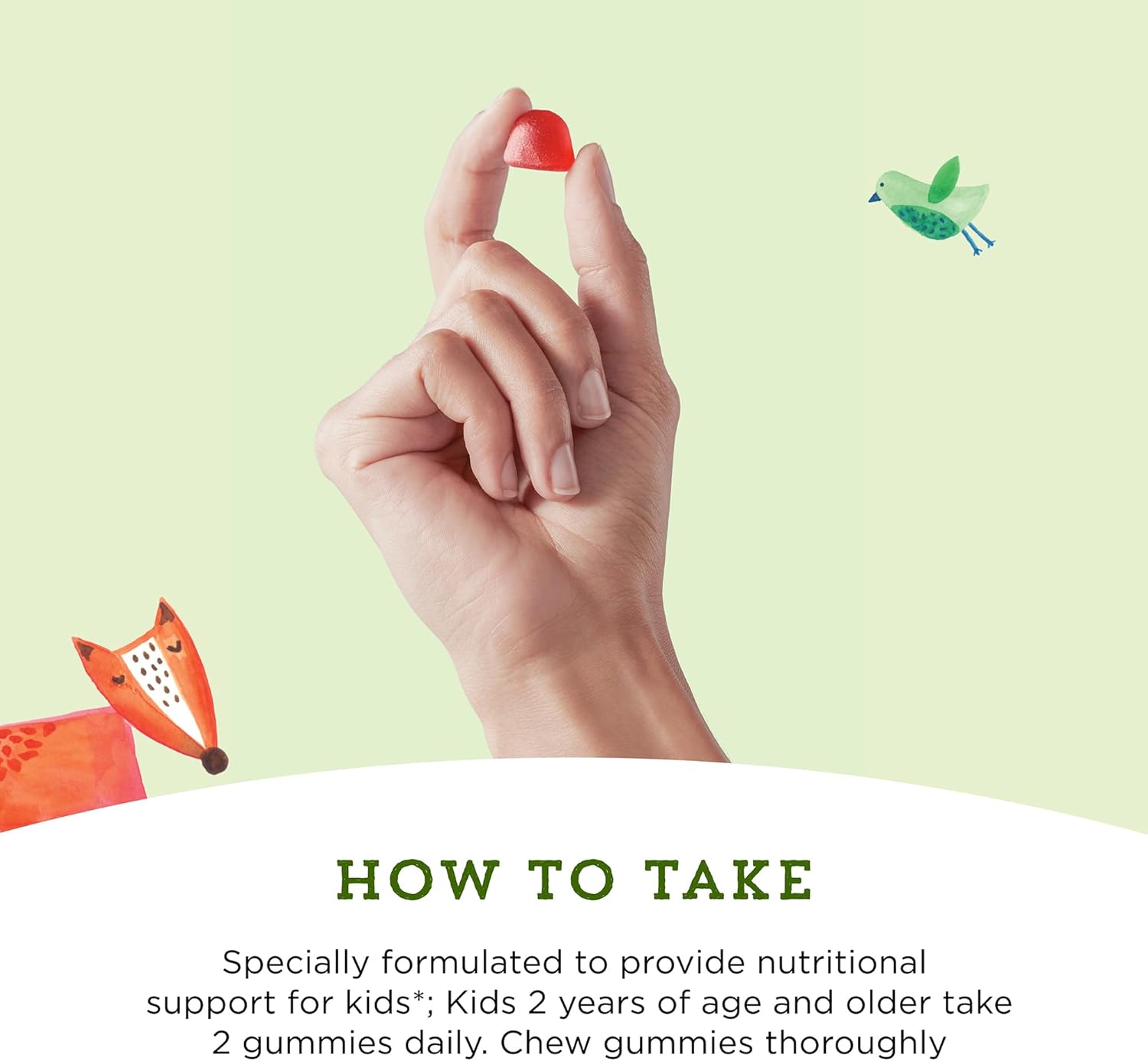 Mama Bear Organic Kids Multivitamin Gummies, 120 Count, 2 Month Supply, Berry, Cherry & Orange Flavors