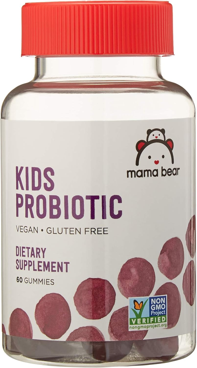 Mama Bear Vegan Probiotic & Kids Vitamin C Gummies Bundle, 60 Gummies each, High Potency Formula